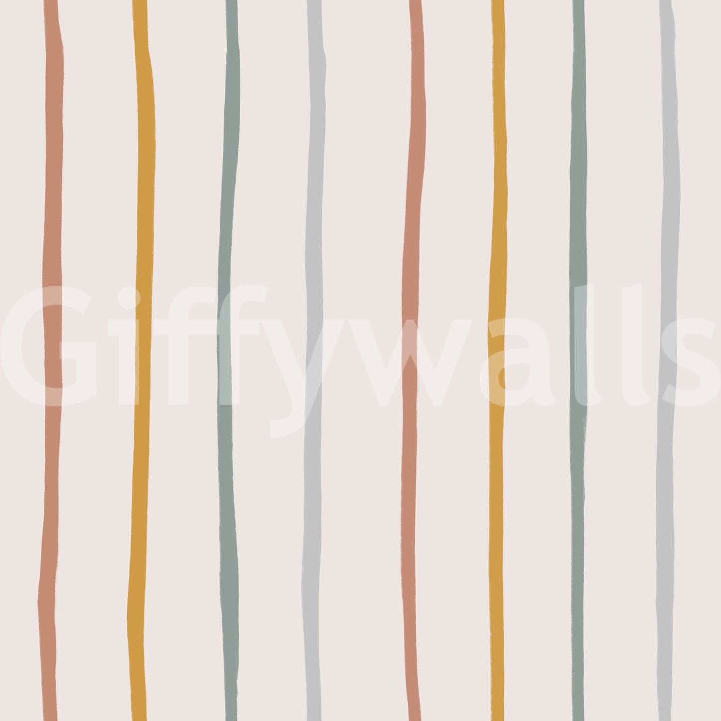 Whimsical Hand Drawn Vertical Stripes Wallpaper