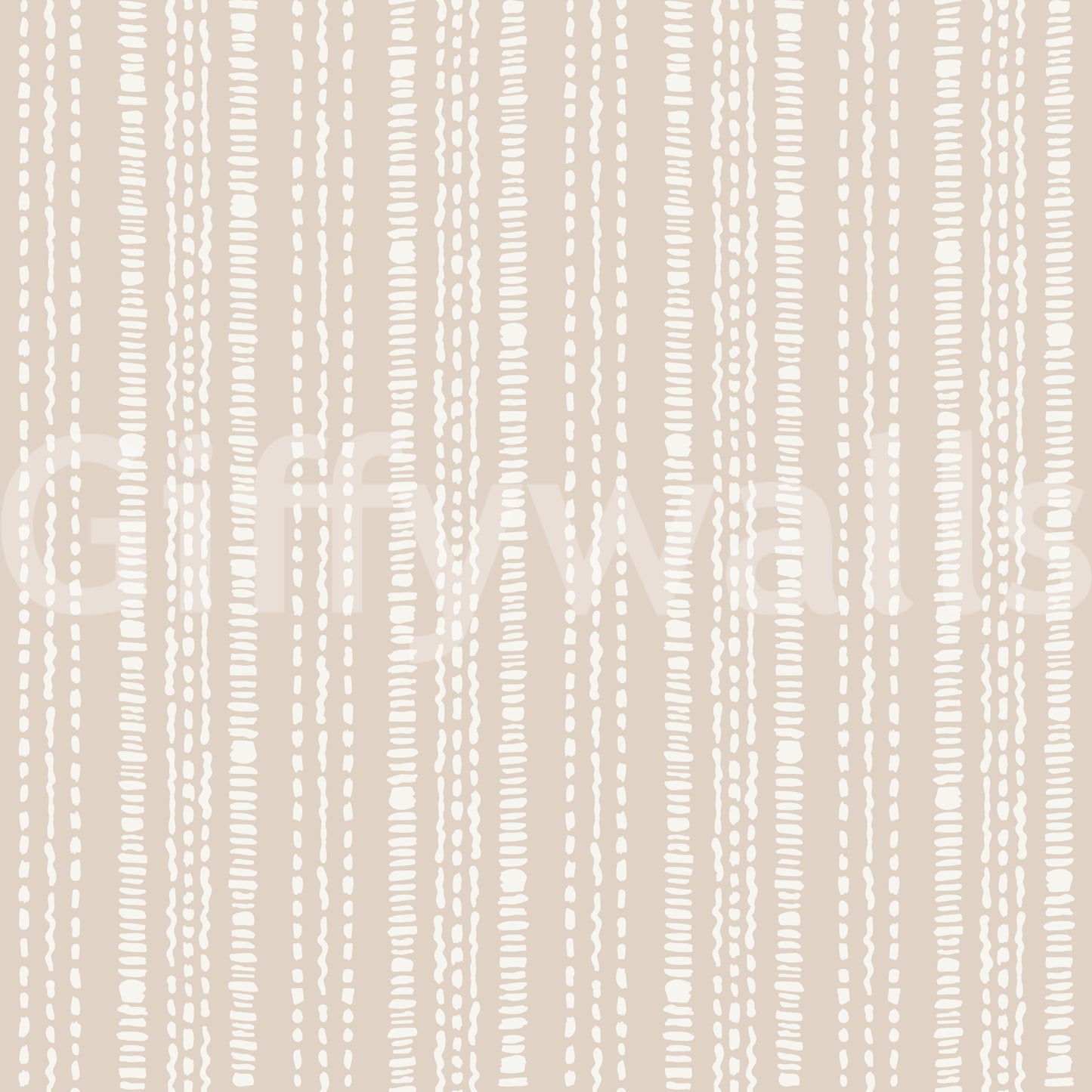 Subtle Creamy Beige Linear Motif Wallpaper