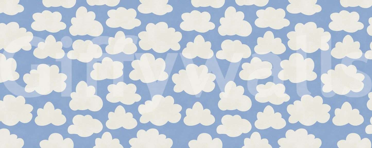 Dreamy Sky Clouds Pattern Wall Mural