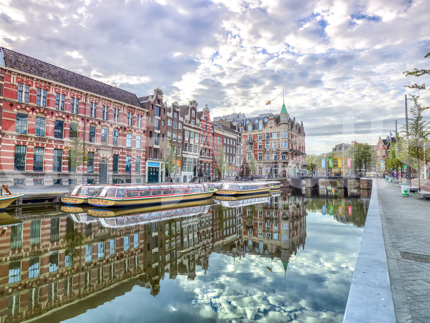 Amsterdam Canal Reflections Wall Mural