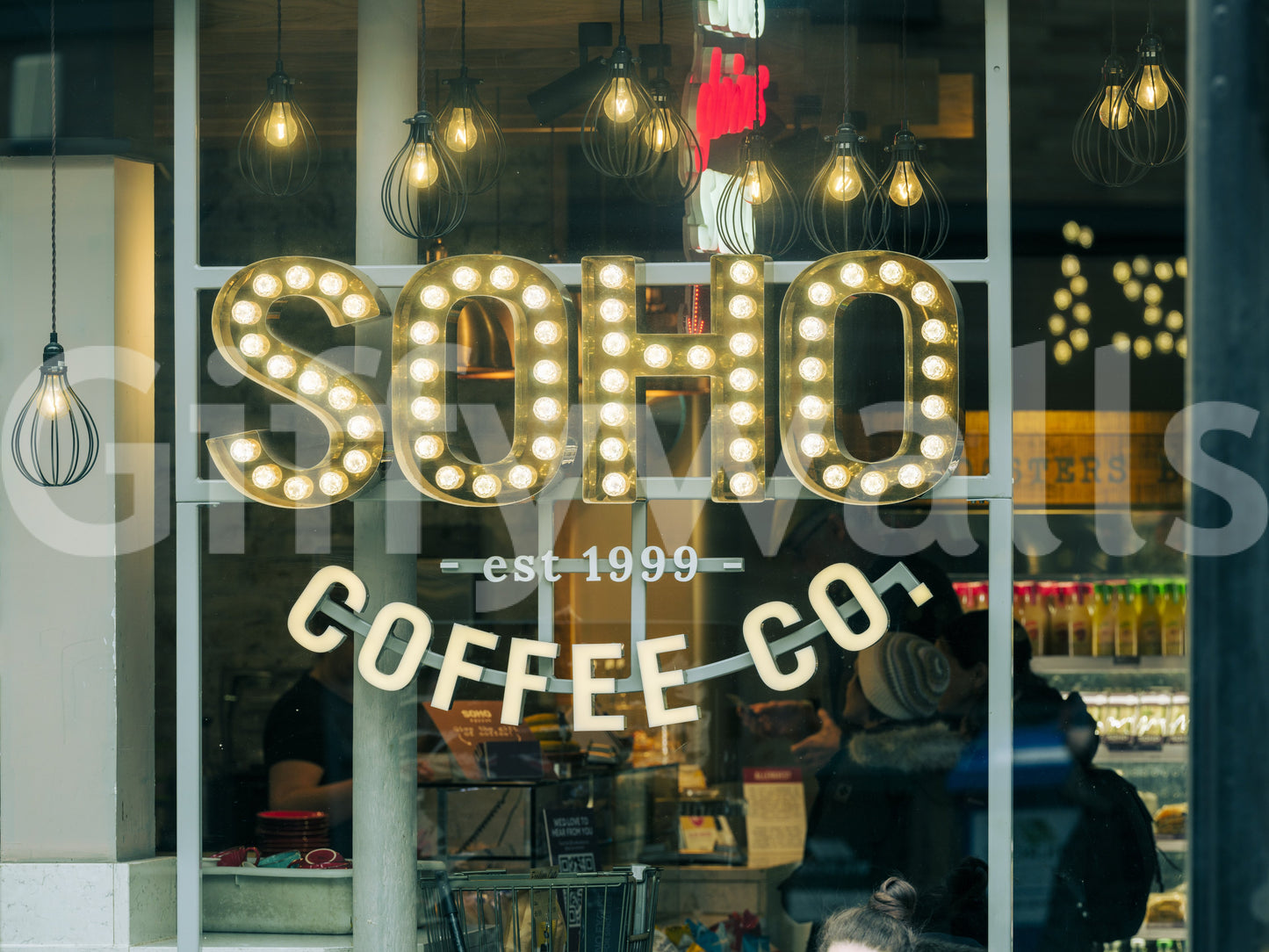 Urban Coffee House Neon Sign Wall Mural