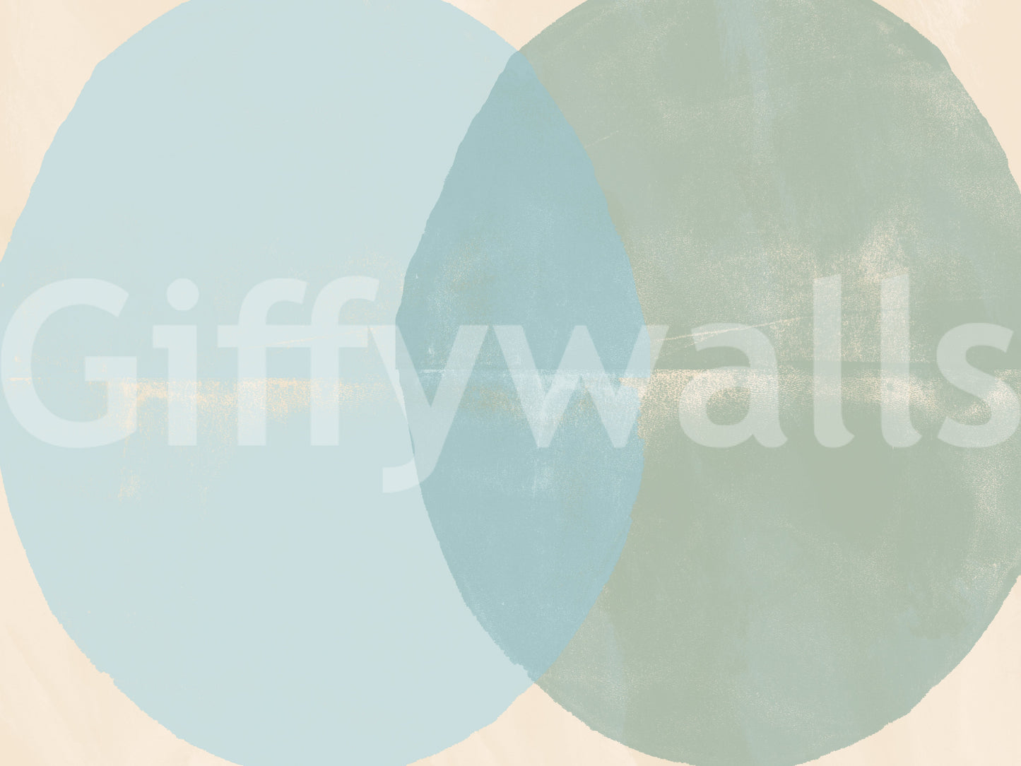 Sage and Blue Geometric Arcs Wall Mural