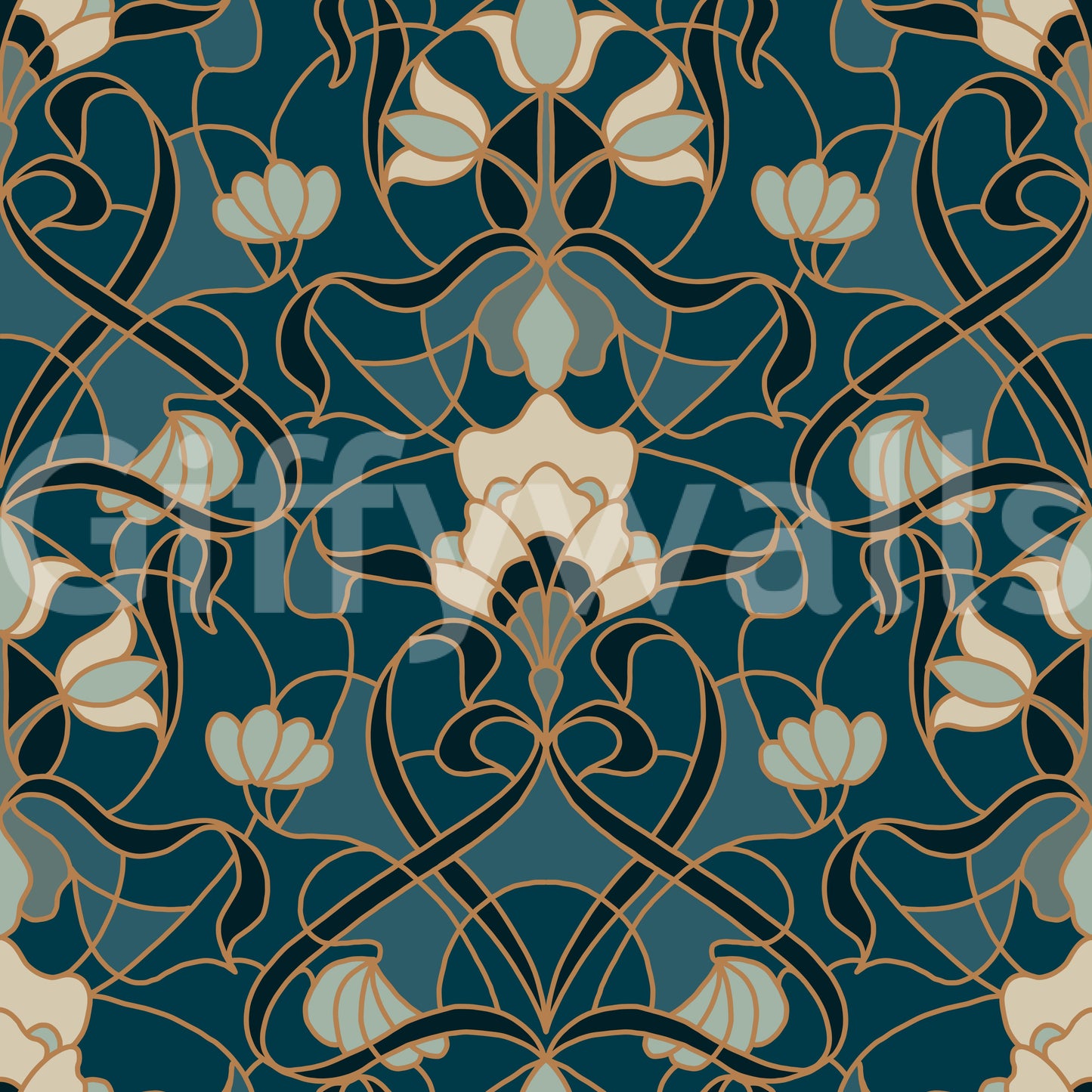 Heritage Botanical Scrollwork Wallpaper