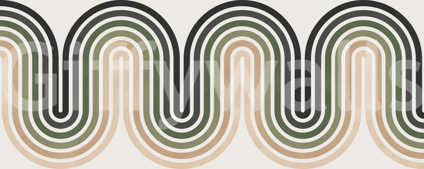 Abstract Earthy Wave Arches Wall Mural