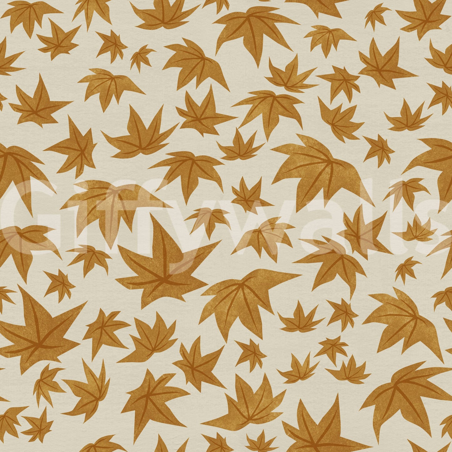 Japanese Maple Leaves - Mustard Wallpaper