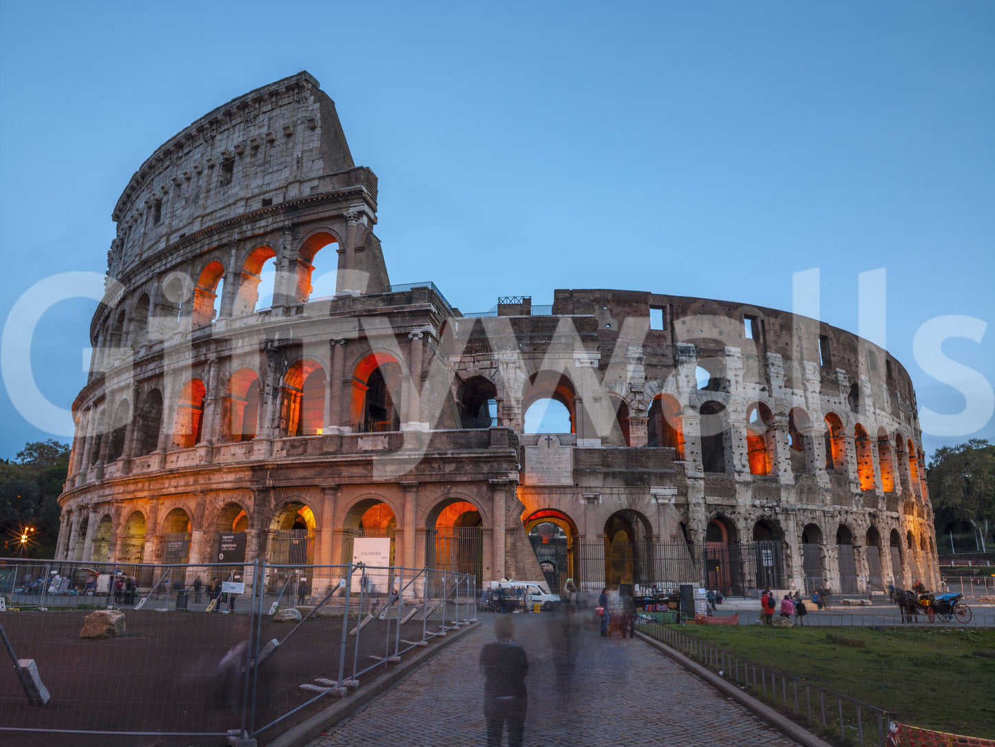 Ancient Roman Monument Dusk Scenery Wall Mural