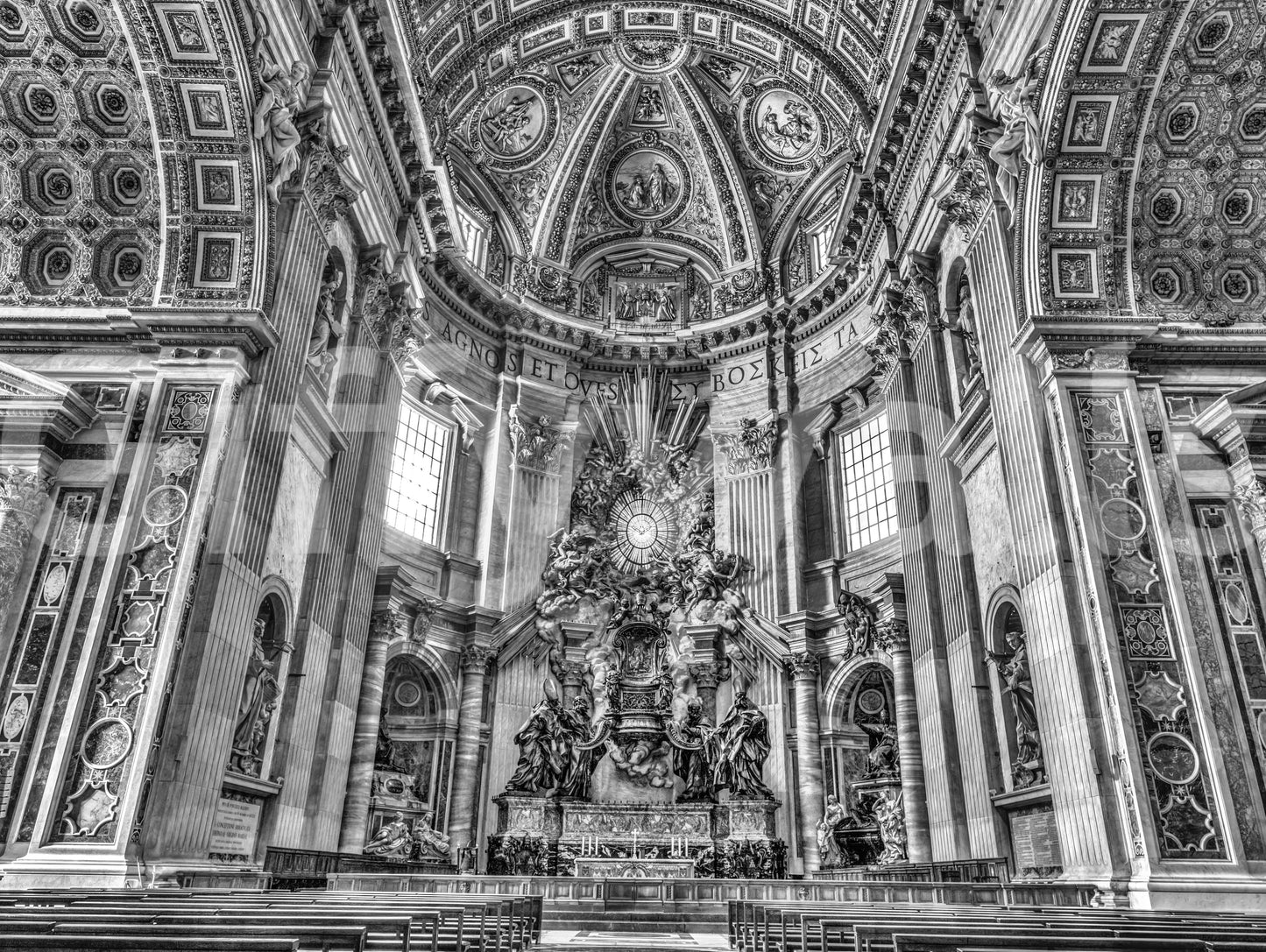 Cathedral Dome and Altar Perspective Wall Mural