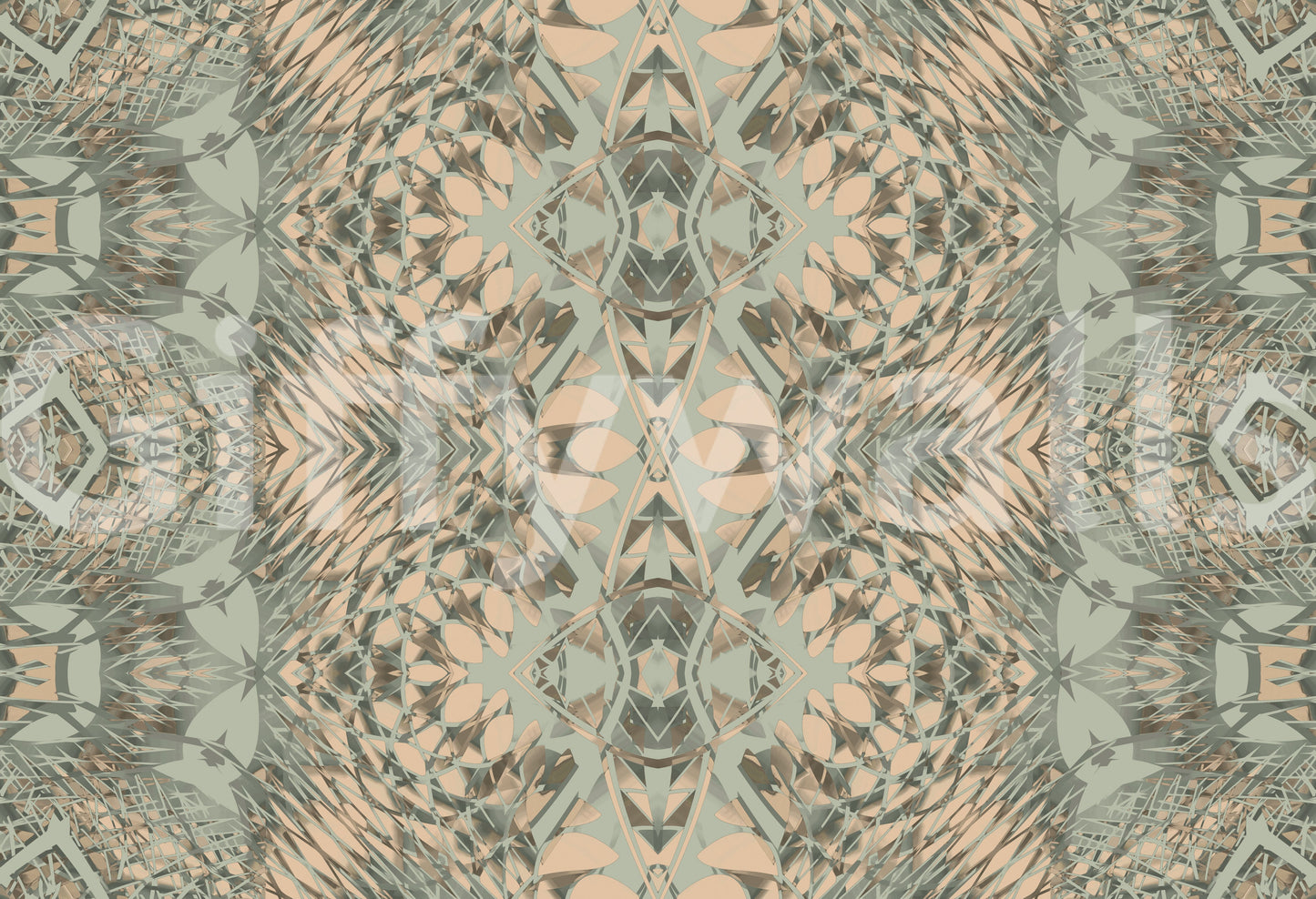 Peach & Sage Contemporary Abstract Botanical Wallpaper - AMBER DESIGN Wallpaper