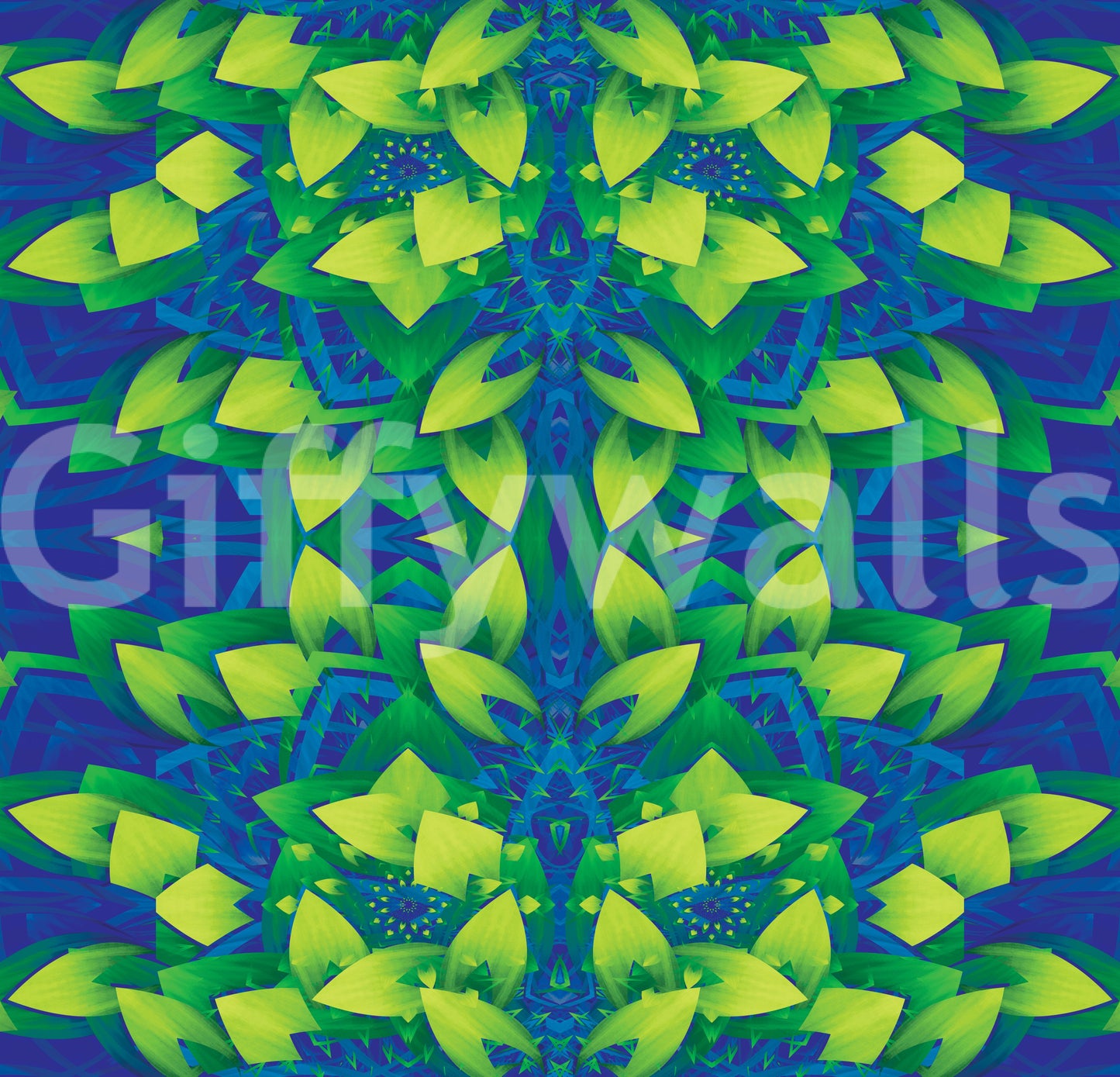 Electric Lime Geometric Bloom Wallpaper - IKEBANA DESIGN Wallpaper
