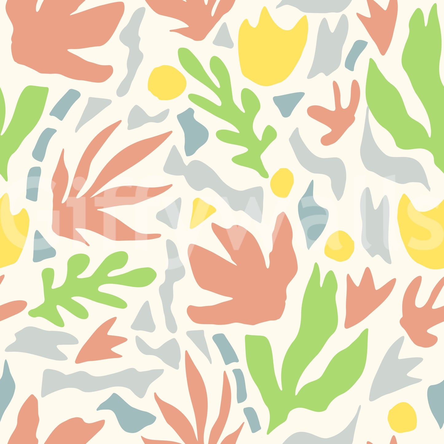 Abstract Matisse Inspired Botanical Cutouts Wallpaper
