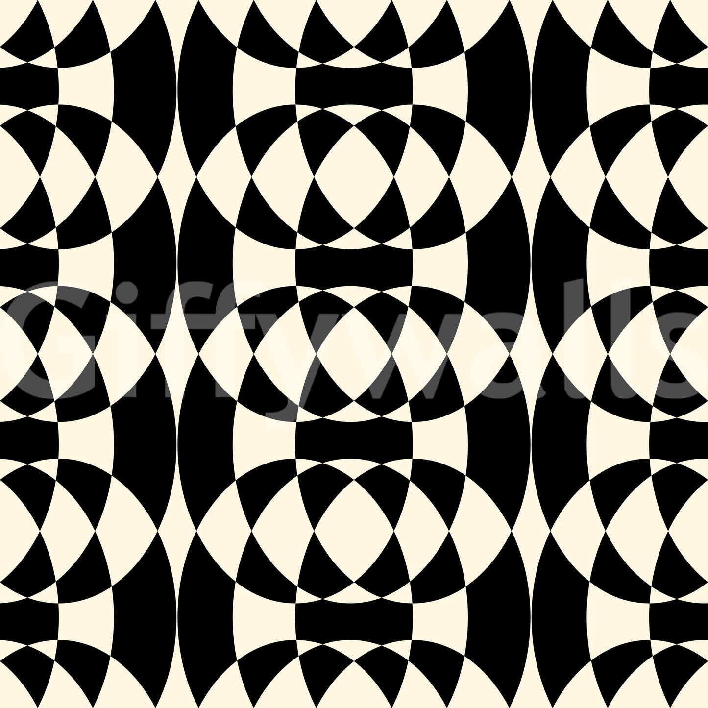 Interlocking Monochrome Arches Wallpaper