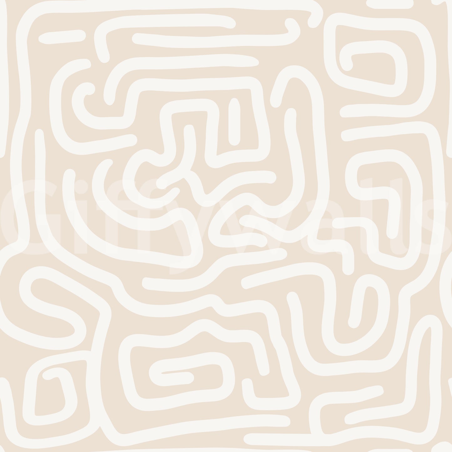 Abstract Cream Maze Pattern Wallpaper