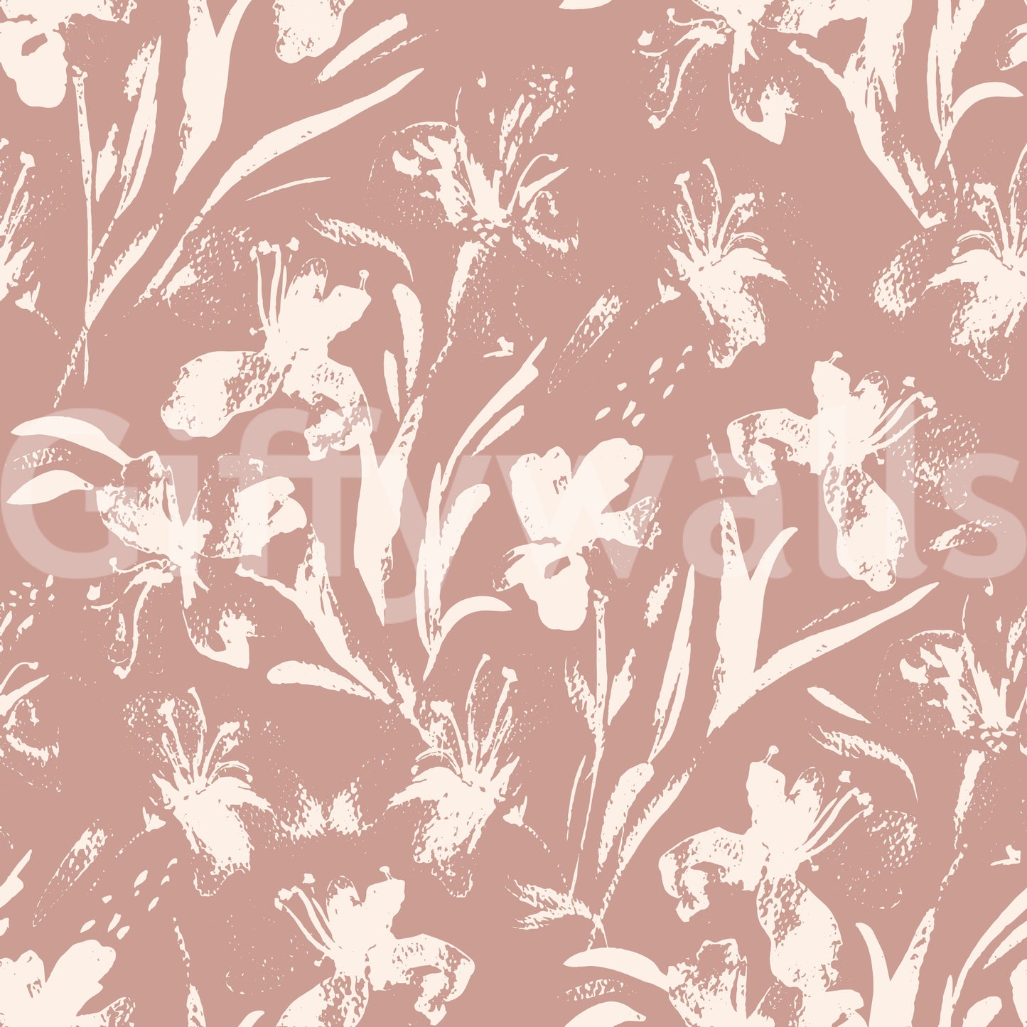 Abstract Floral Earthy Print Wallpaper