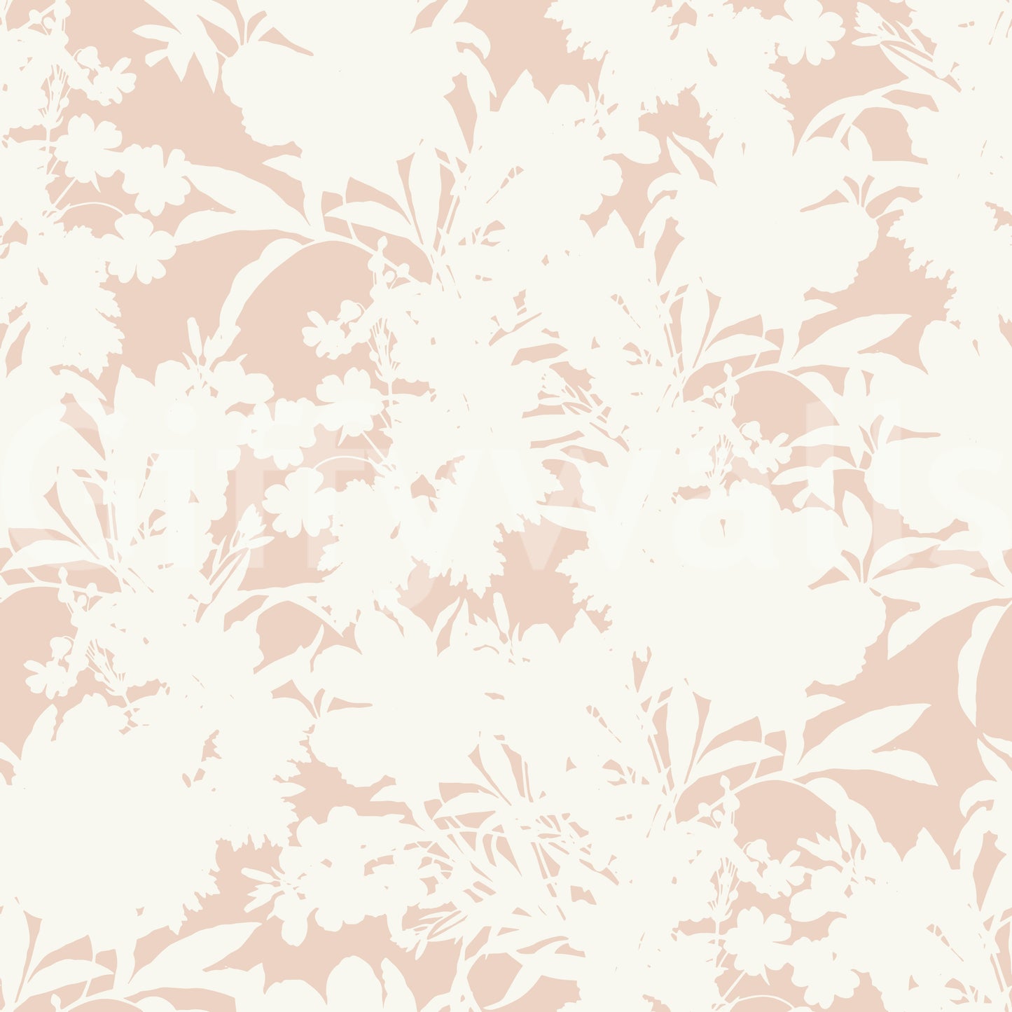 Creamy Petal Shadow Pattern Wallpaper