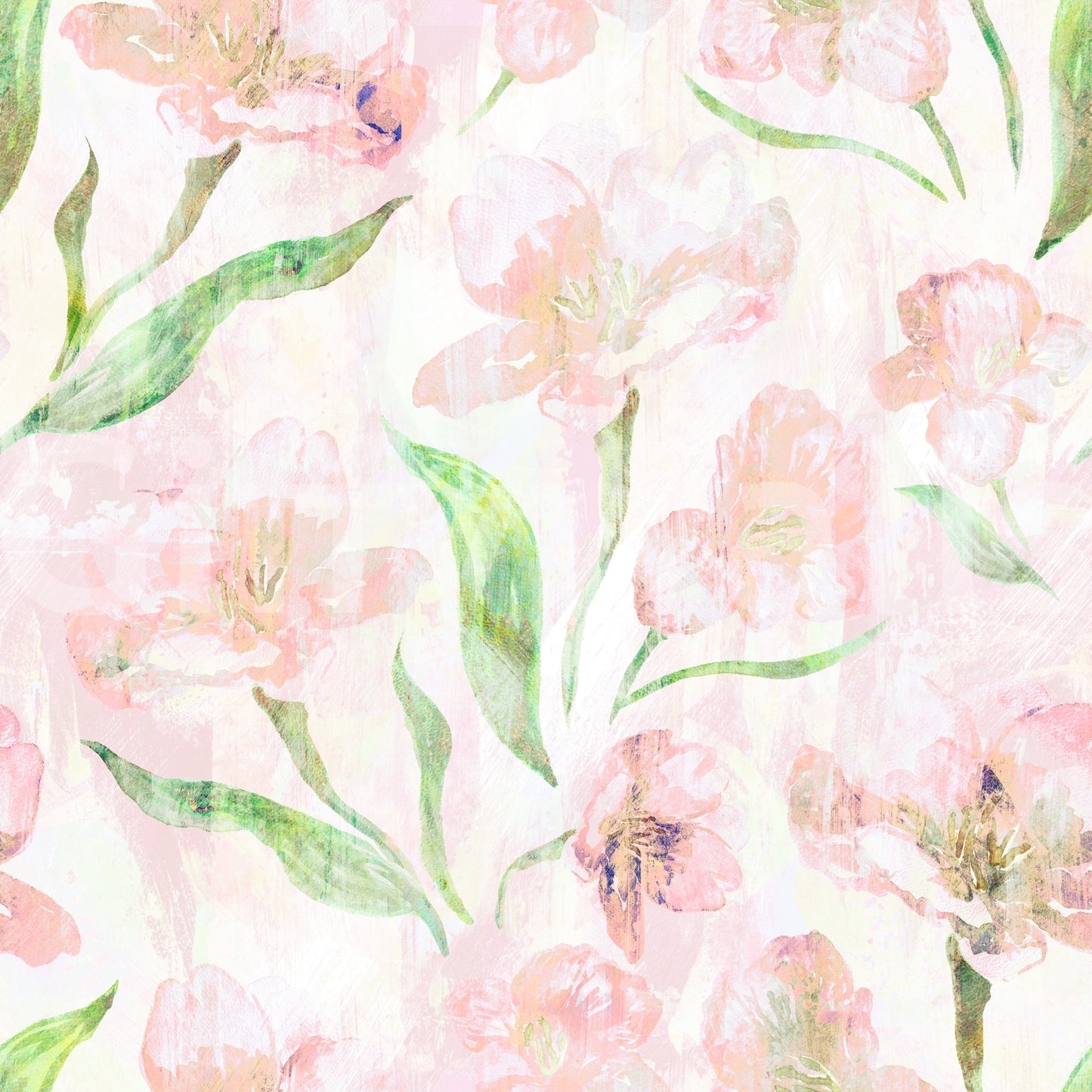 Muted Pastel Spring Petals Wallpaper