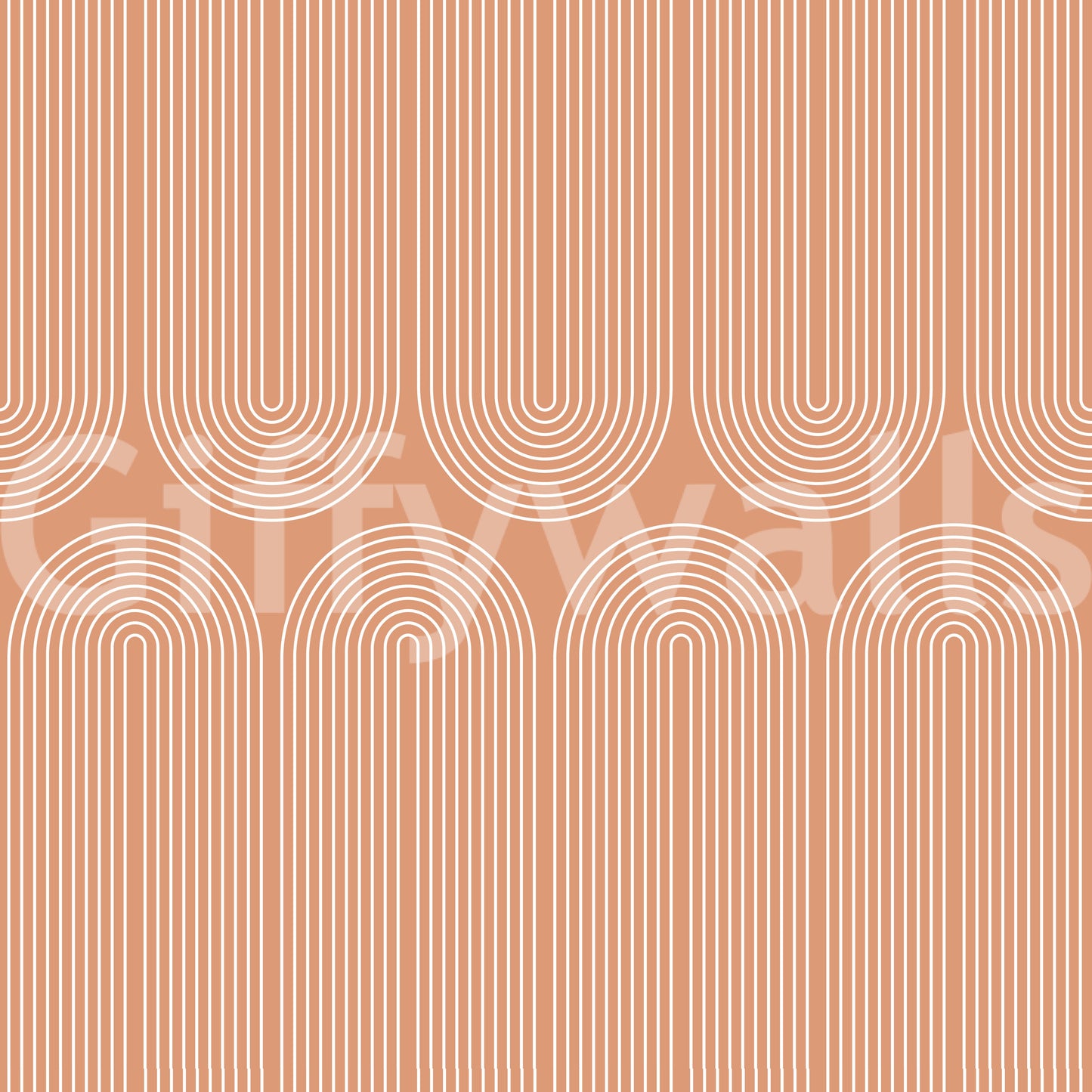 Minimalist Terracotta Arc Pattern Wallpaper