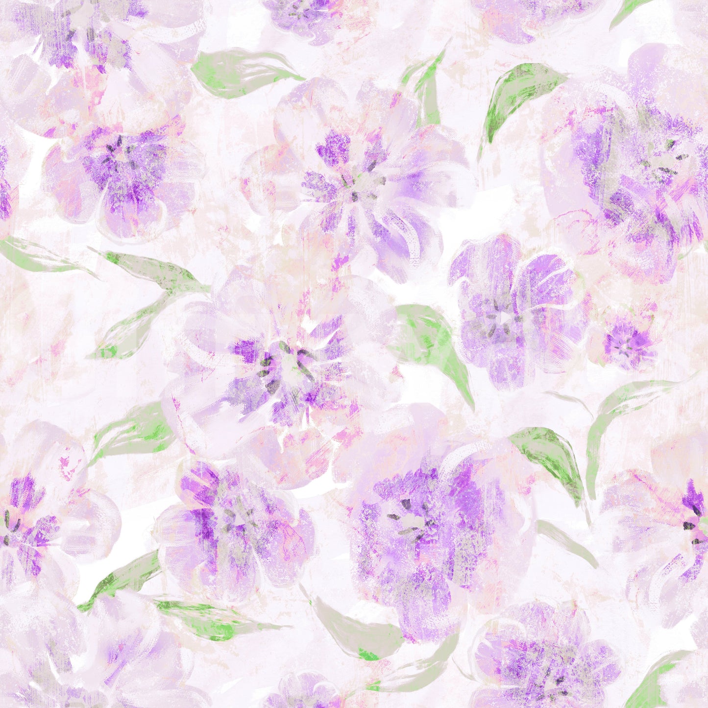 Lavender Brushstroke Floral Wallpaper