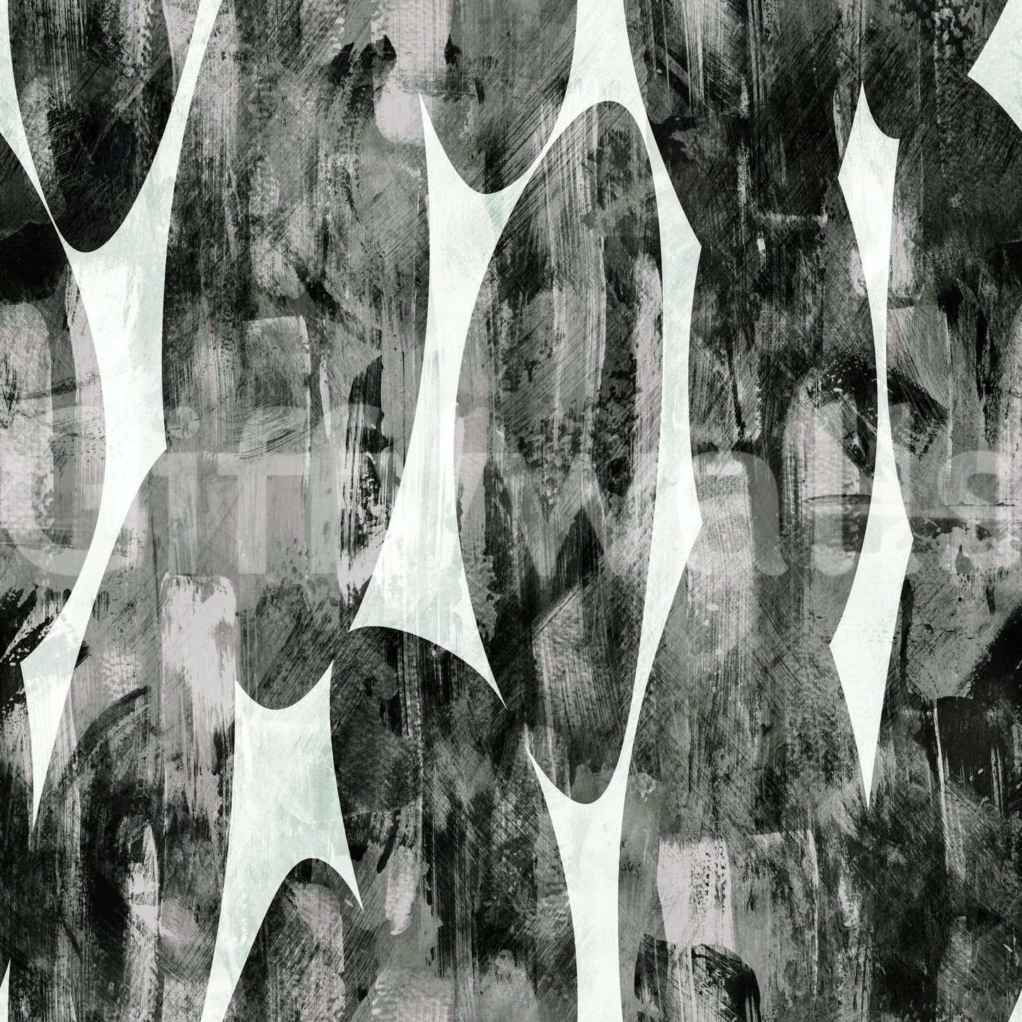 Abstract Monochrome Brushstroke Layers Wallpaper