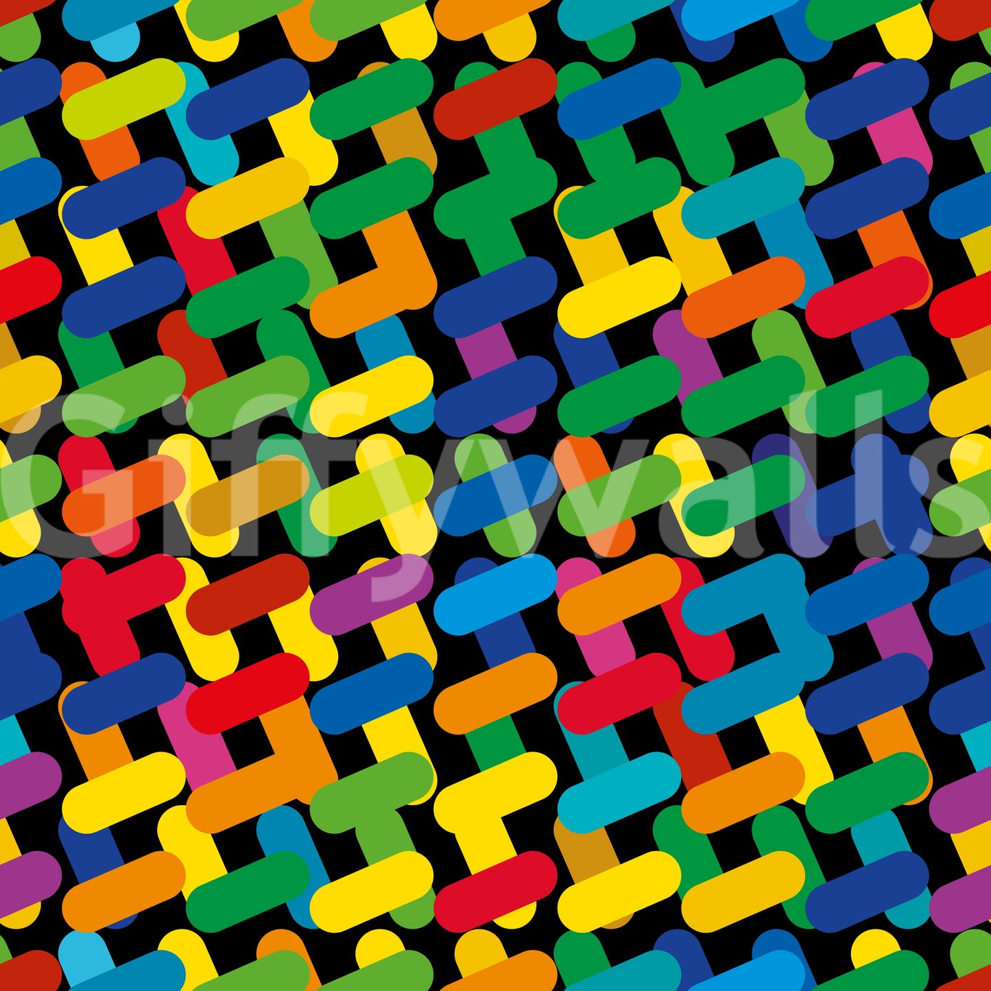 Abstract Colorful Capsule Mosaic Wallpaper