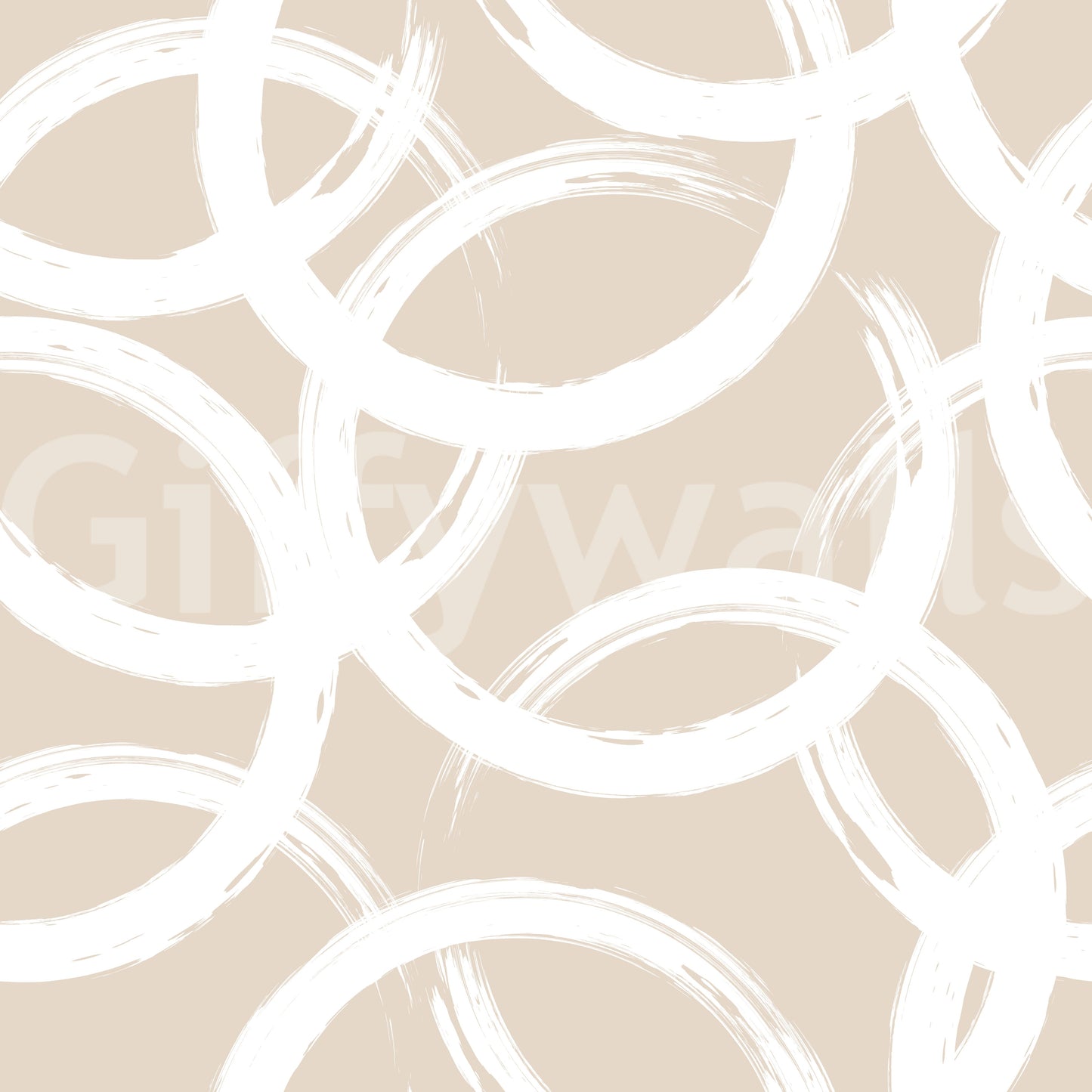 Cream Brushstroke Circles Wallpaper