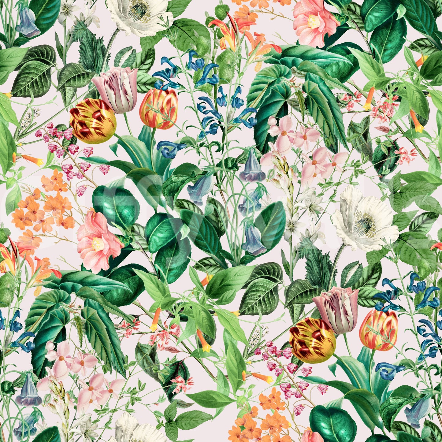 Vintage Botanical Garden Illustration Wallpaper