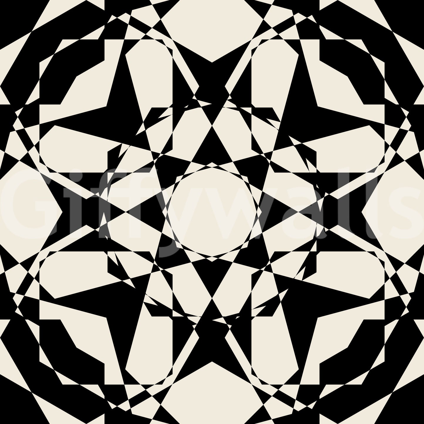 Interlocking Geometric Monochromatic Pattern Wallpaper