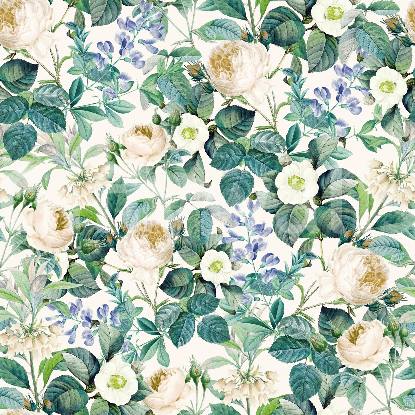 Vintage Botanical English Garden Flora Wallpaper