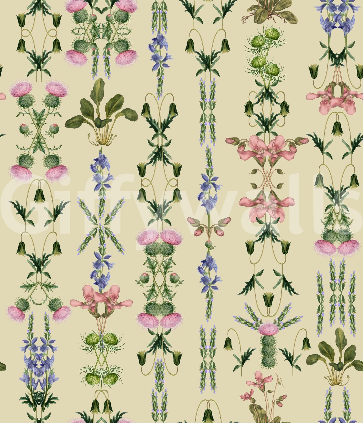 Heritage Field Flora Pistachio Wallpaper