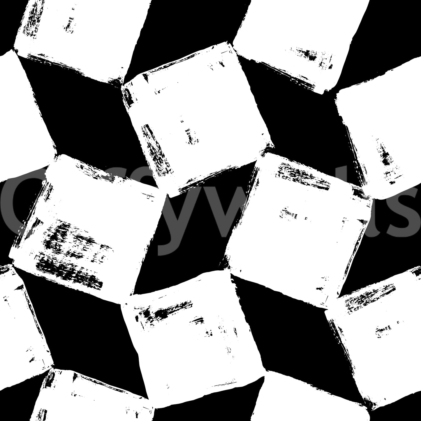 Abstract Painted Grid Monochrome Wallpaper