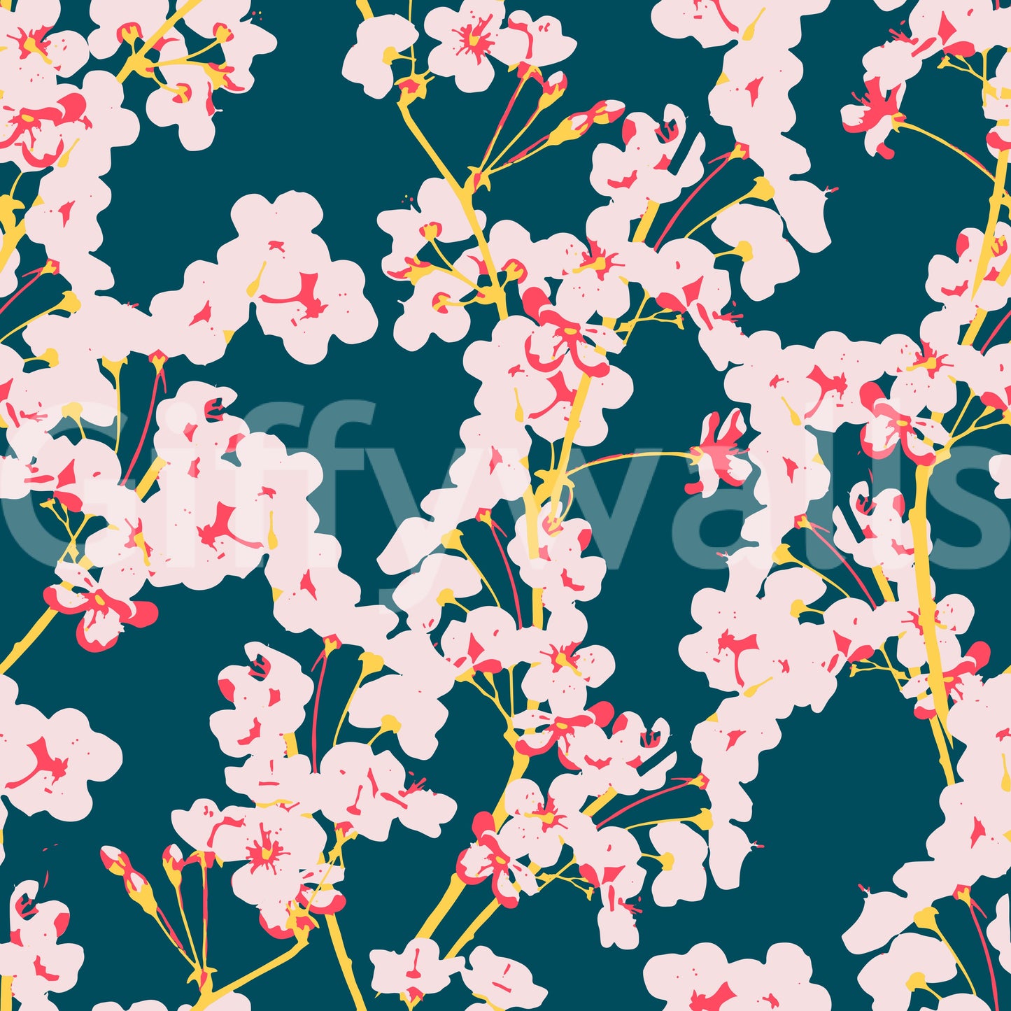 Midnight Cherry Blossom Trails Wallpaper