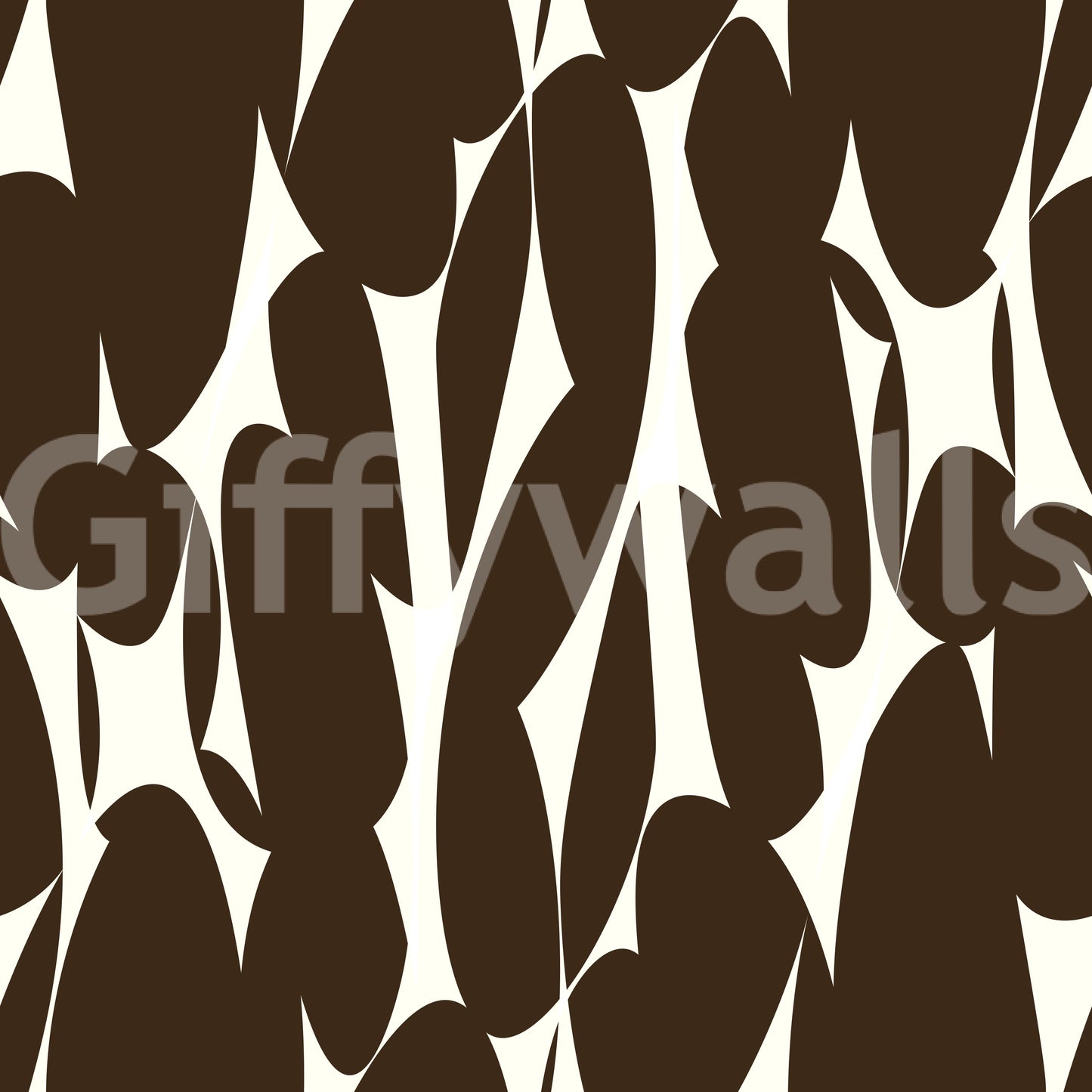 Abstract Organic Dark Brown Shapes Wallpaper