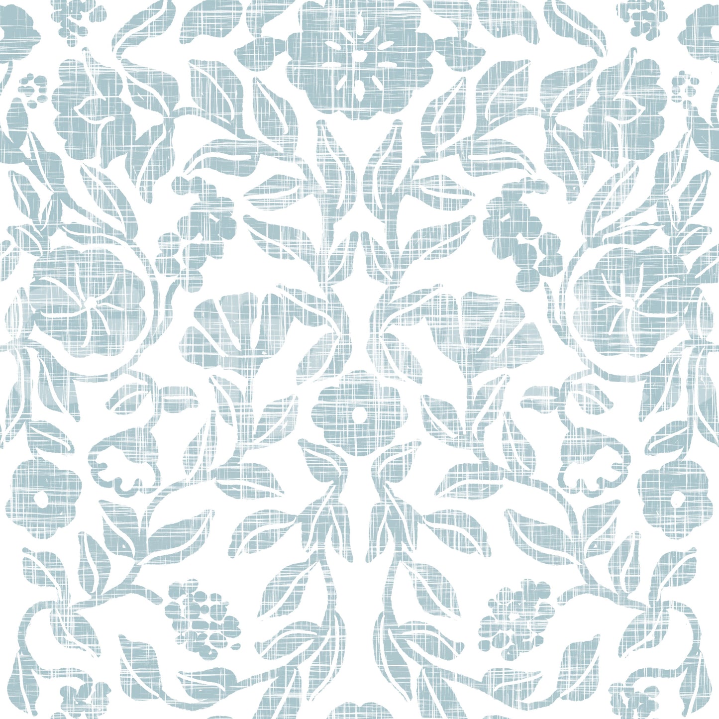 Textured Pastel Botanical Damask Wallpaper