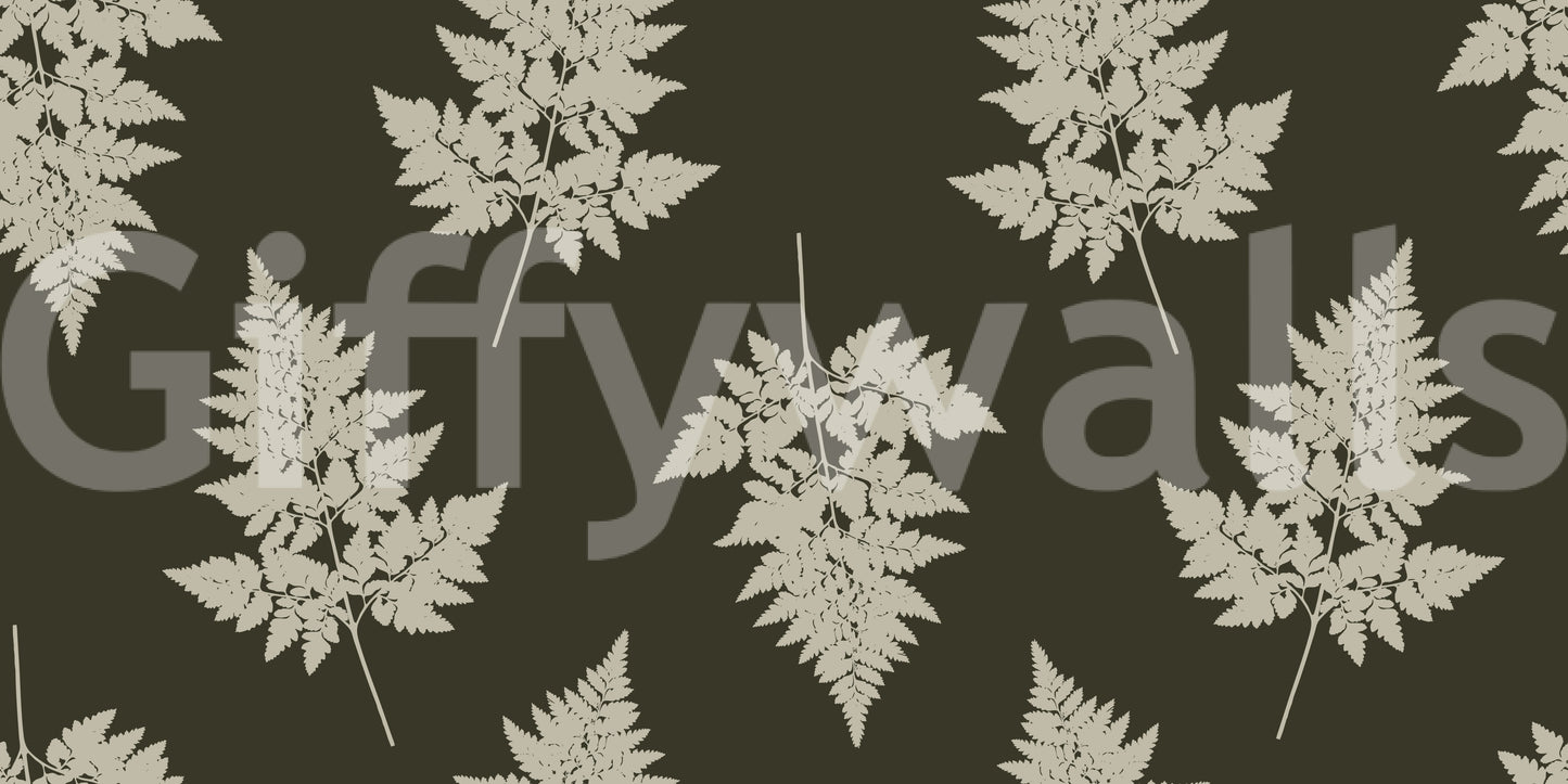 Minimalist Woodland Leaf Motif Wallpaper