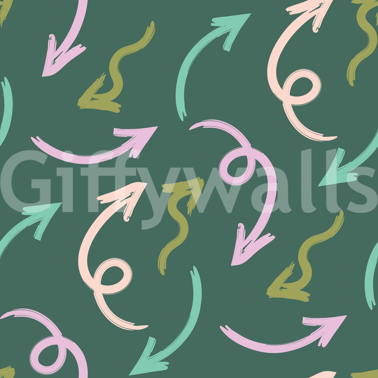 Modern Pastel Arrow Trail Wallpaper