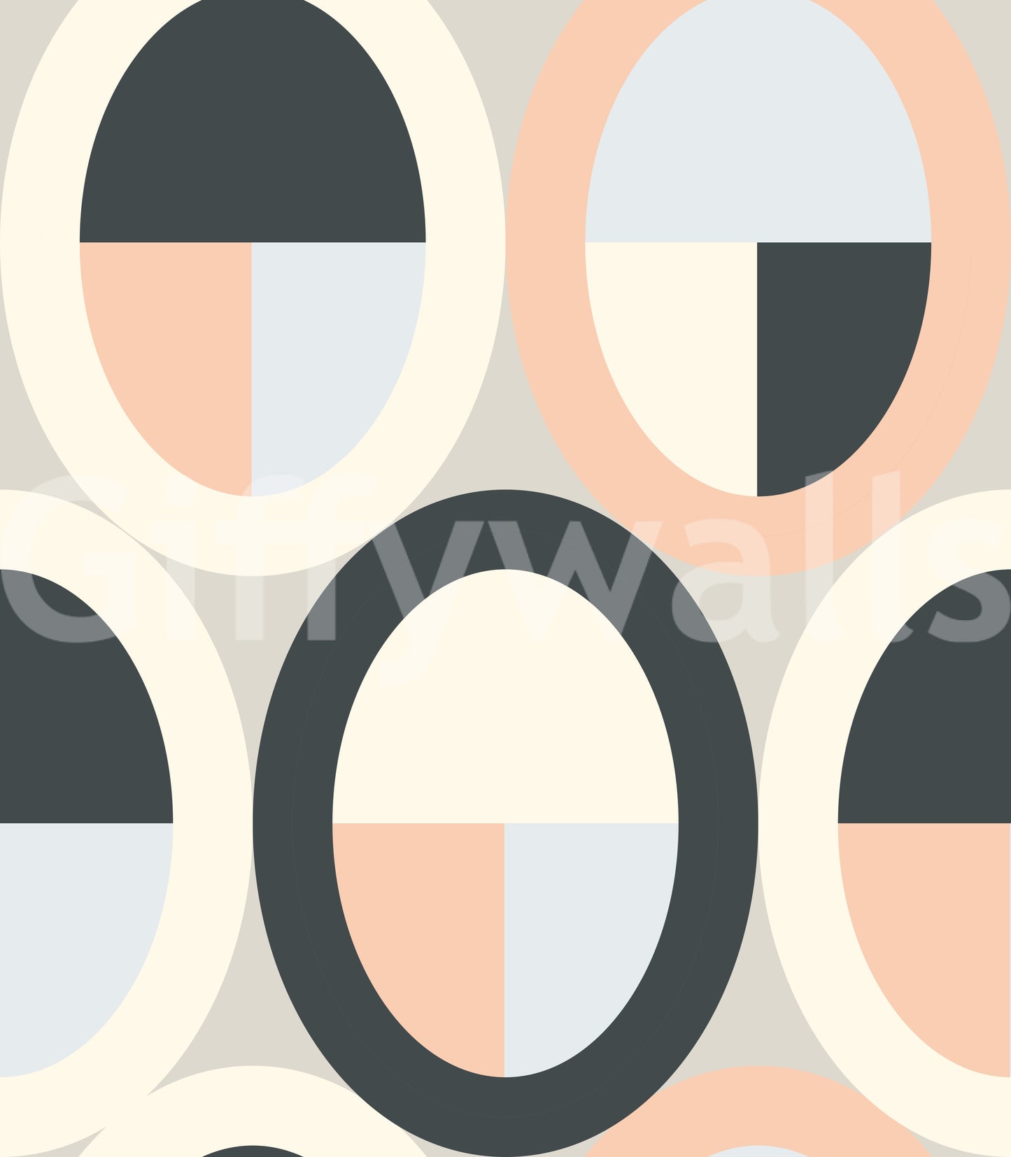 Minimalist Oval Geometry Wallpaper
