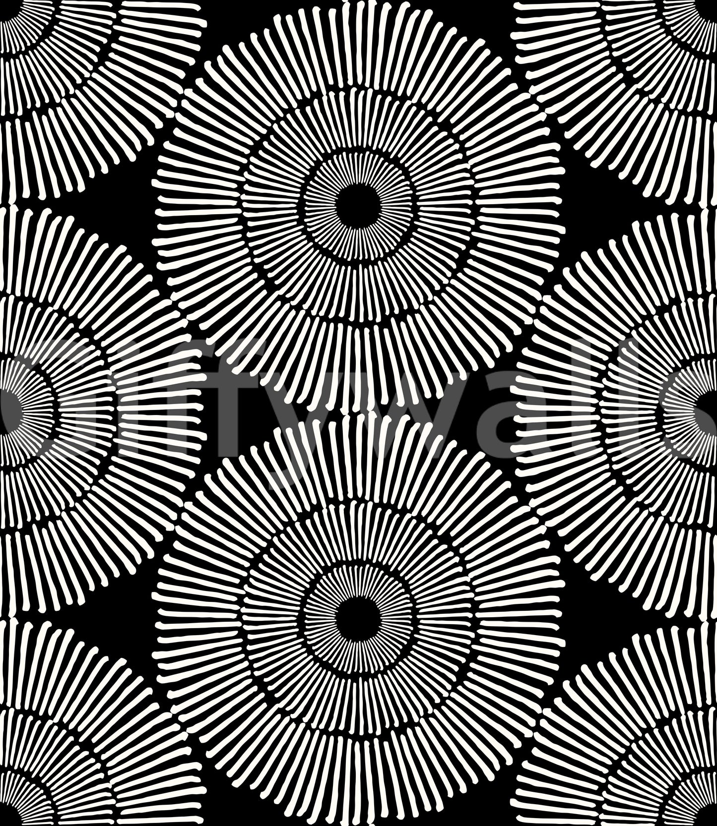Modernist Painterly Orbit Geometric Motif Wallpaper