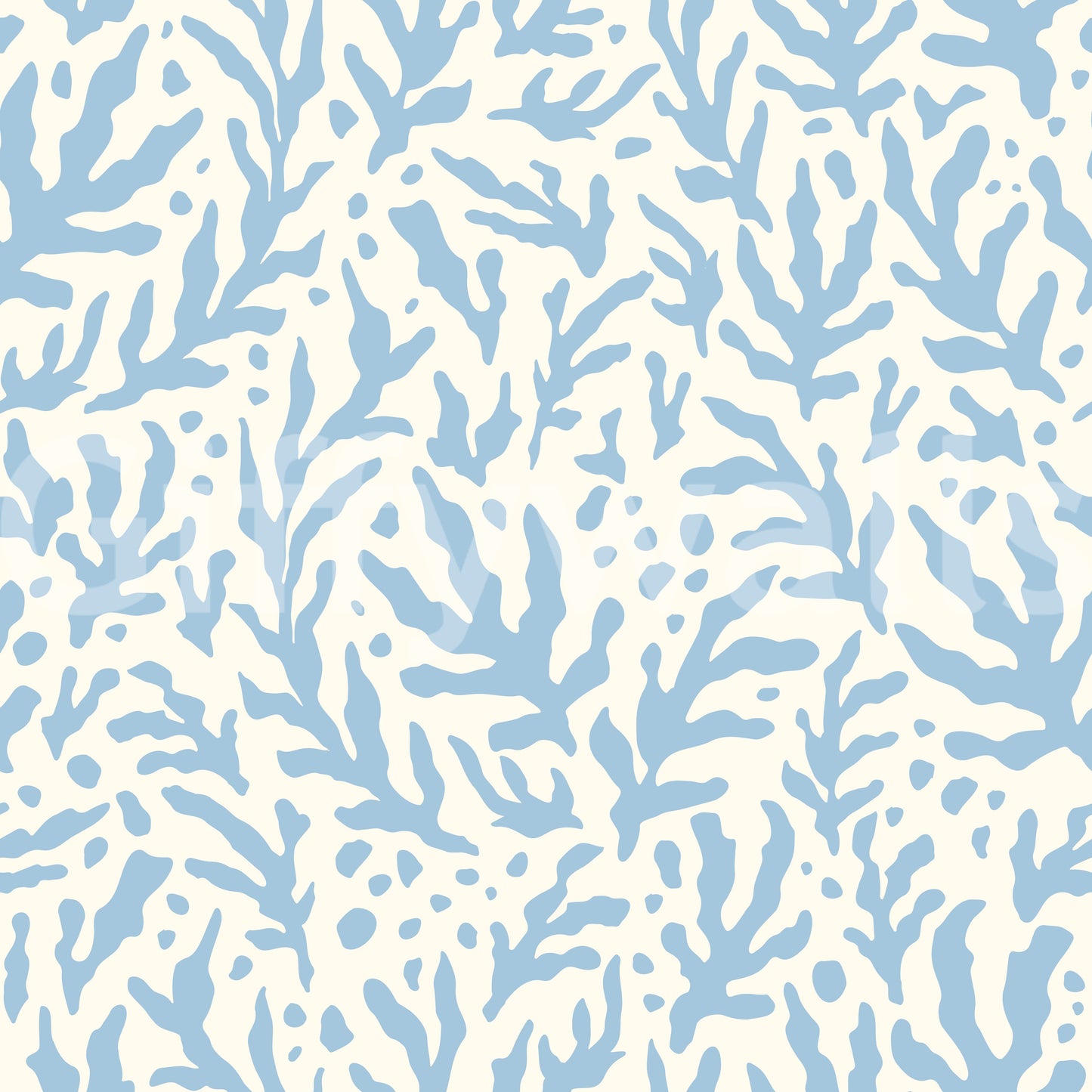 Abstract Seaweed Blue Pattern Wallpaper