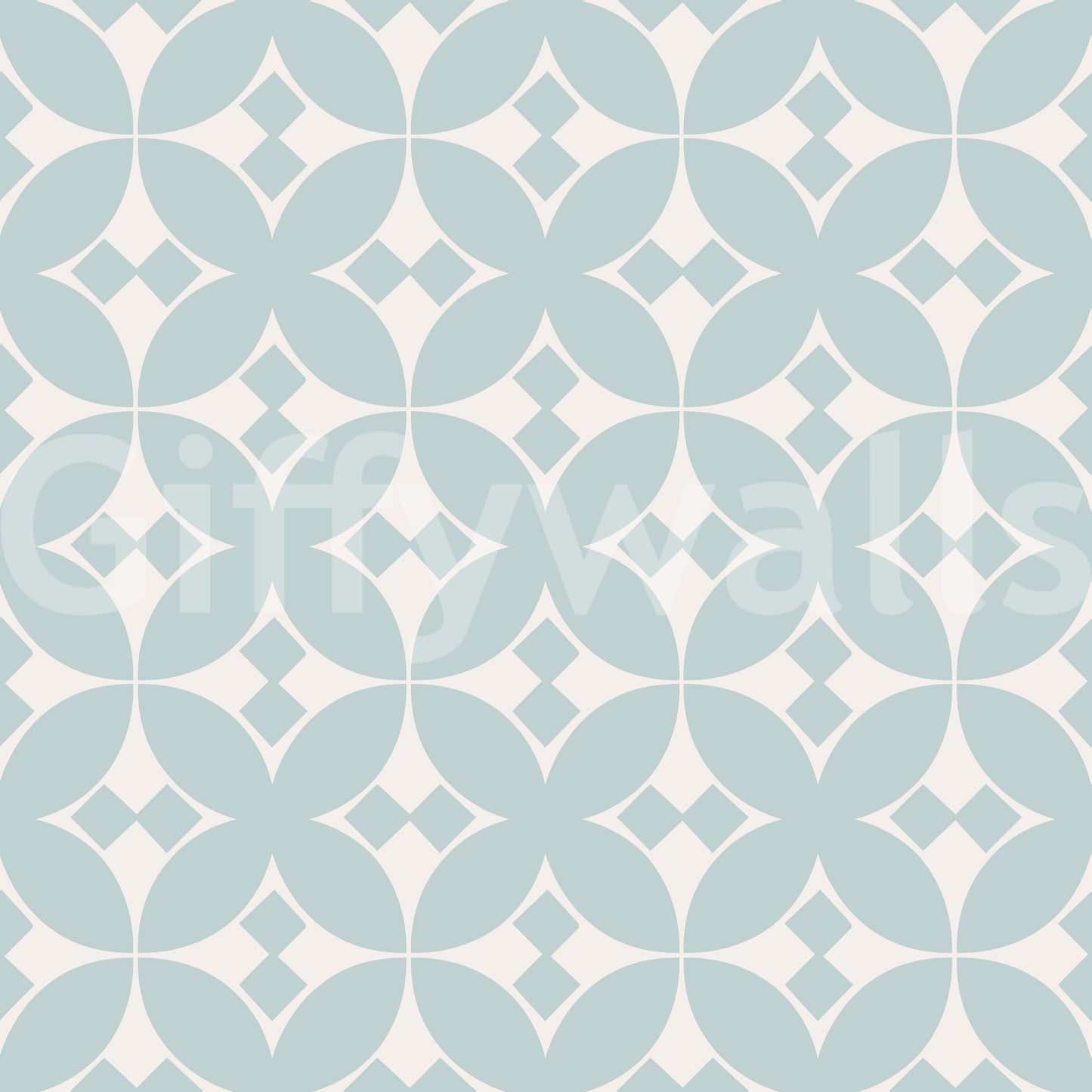 Soft Blue Tile Repeat Wallpaper