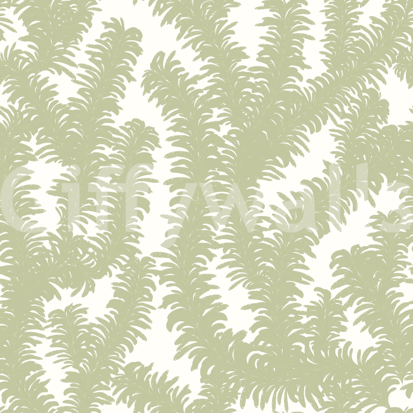Minimalist Sage Leaf Pattern Wallpaper