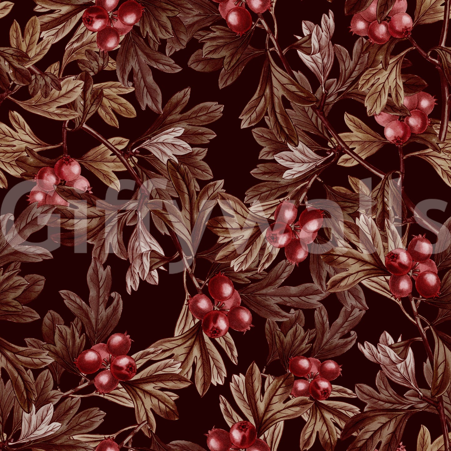 Autumnal Berry Harvest Illustration Wallpaper