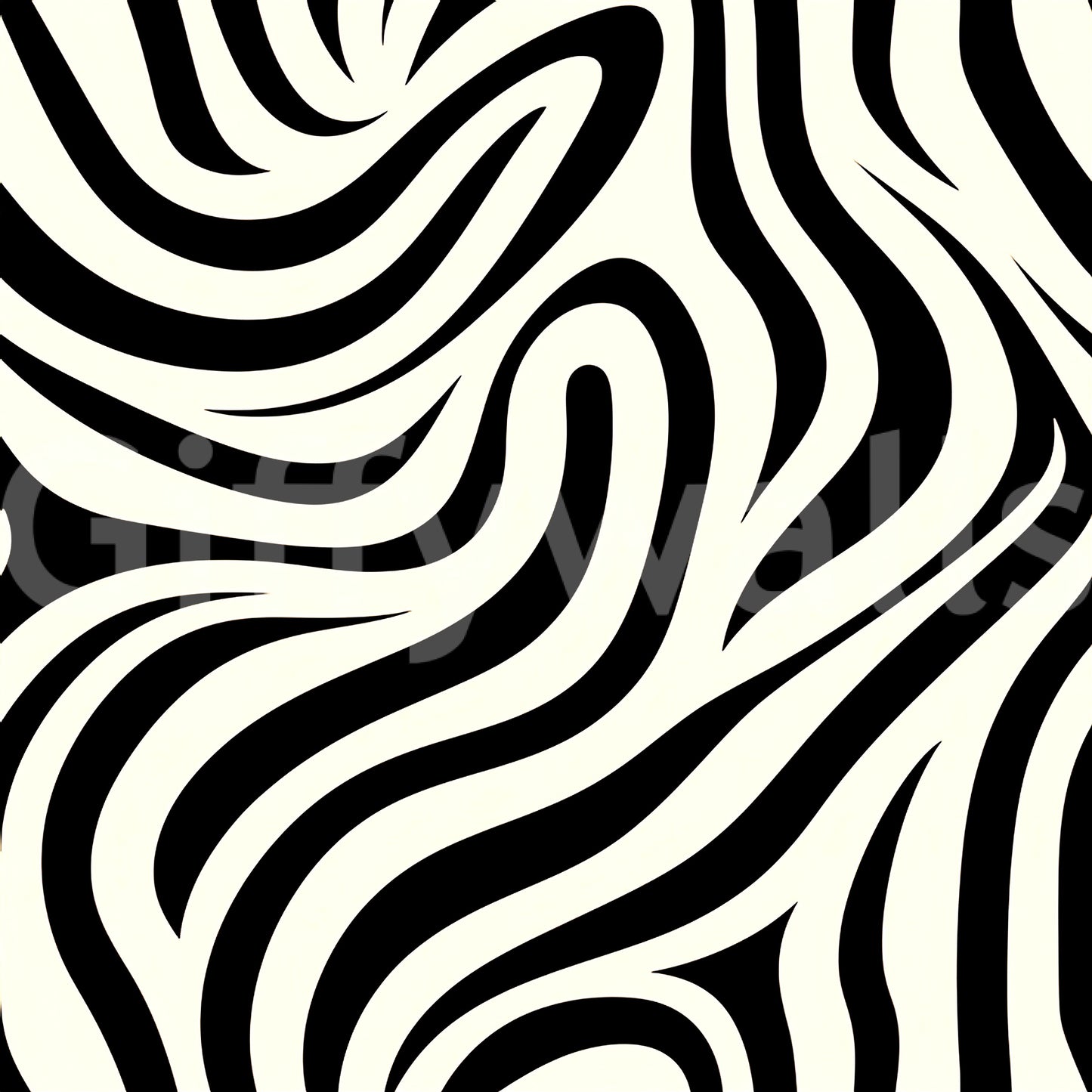 Fluid Zebra Stripe Pattern Wallpaper