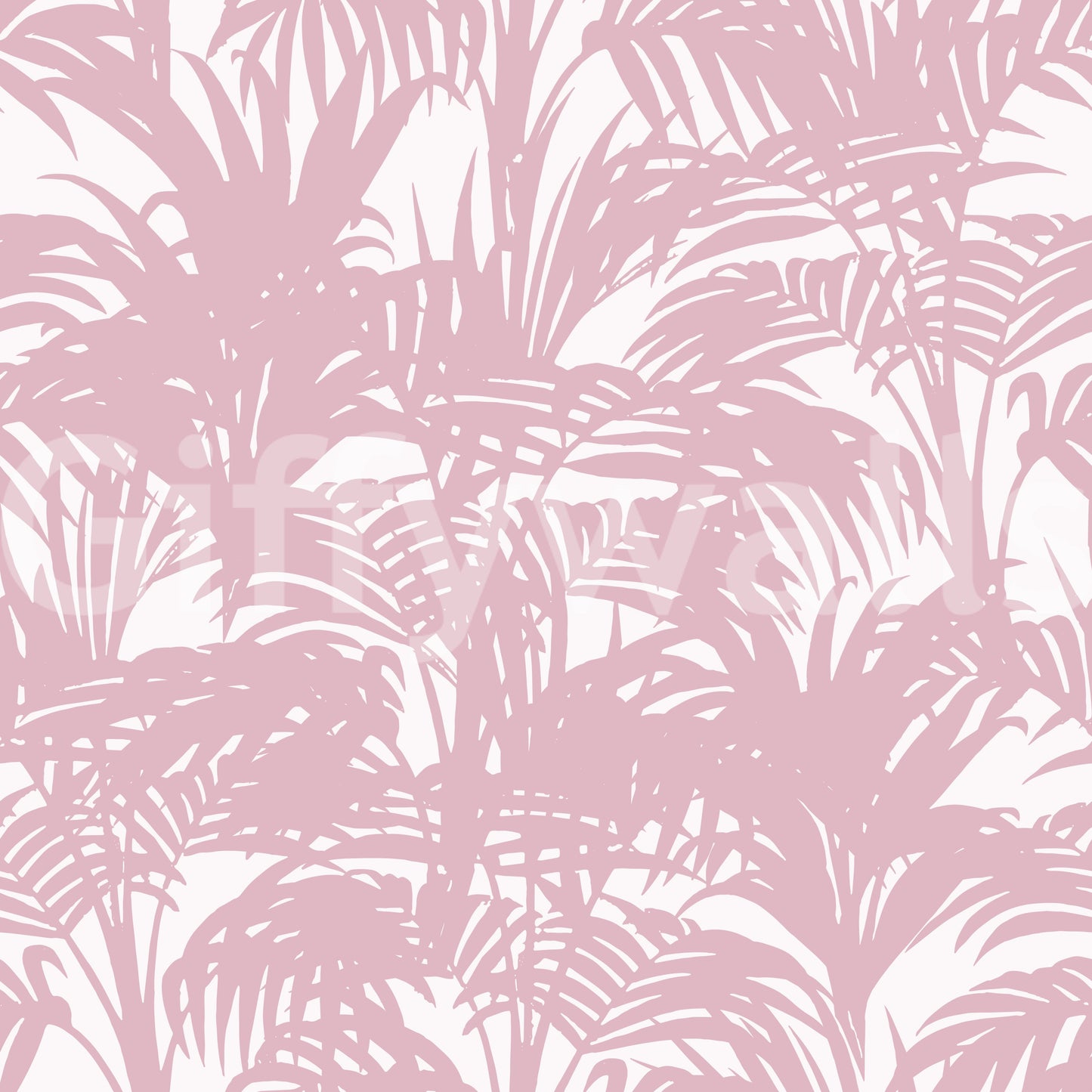 Blush Palm Frond Silhouette Wallpaper