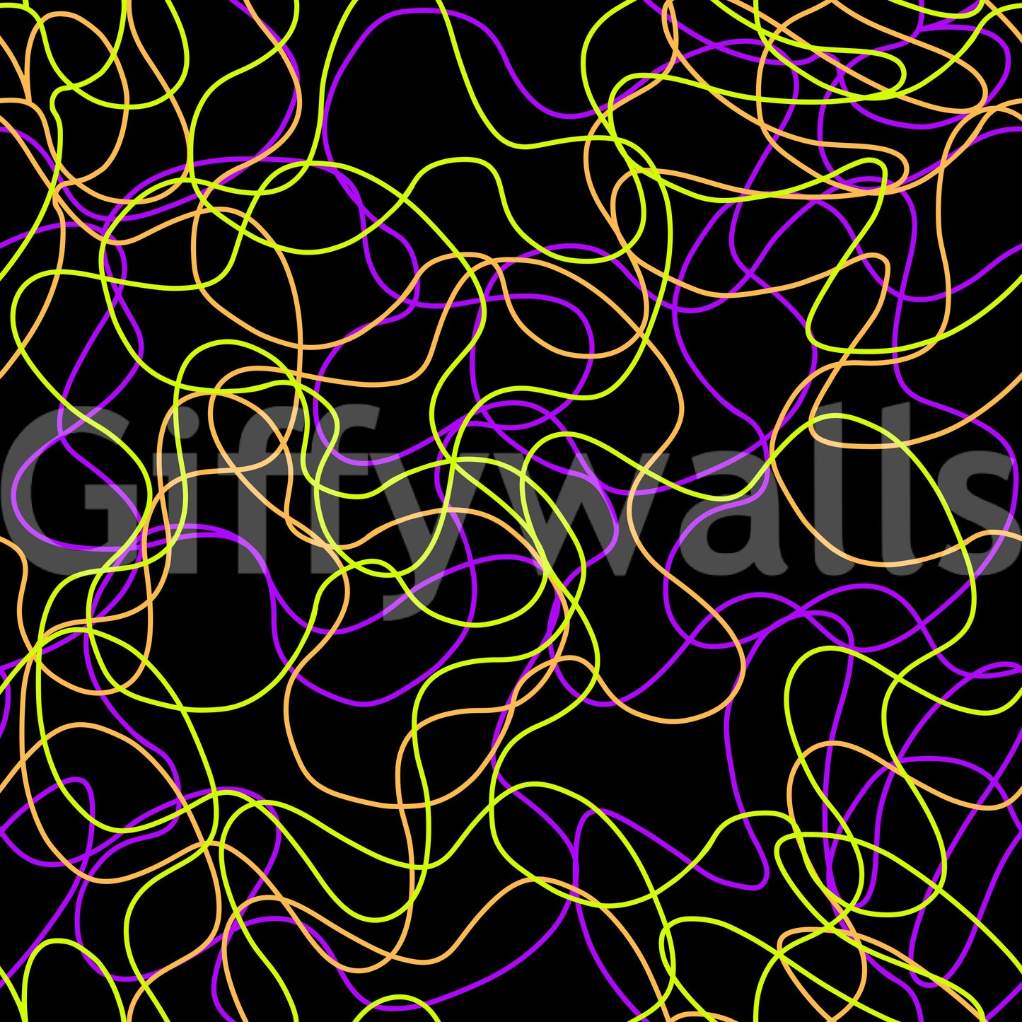 Tangled Glow Modern Art Wallpaper