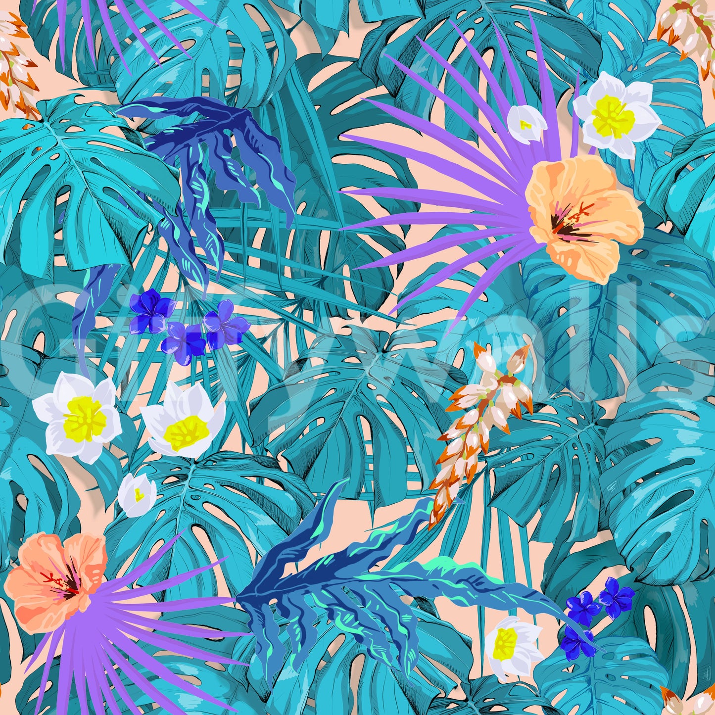 Tropical Jungle Bloom Wallpaper