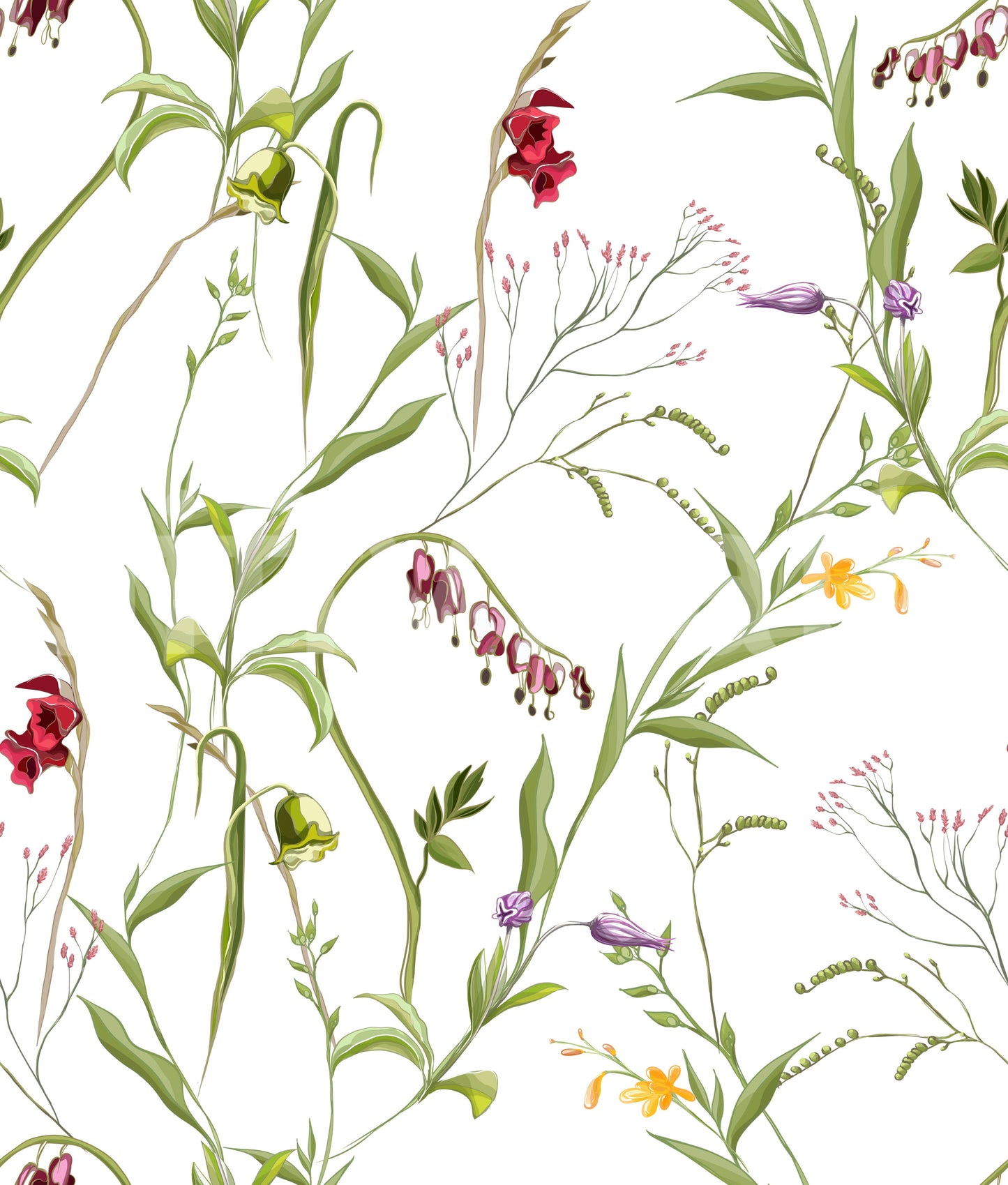 Wildflower Meadow Botanical Wallpaper