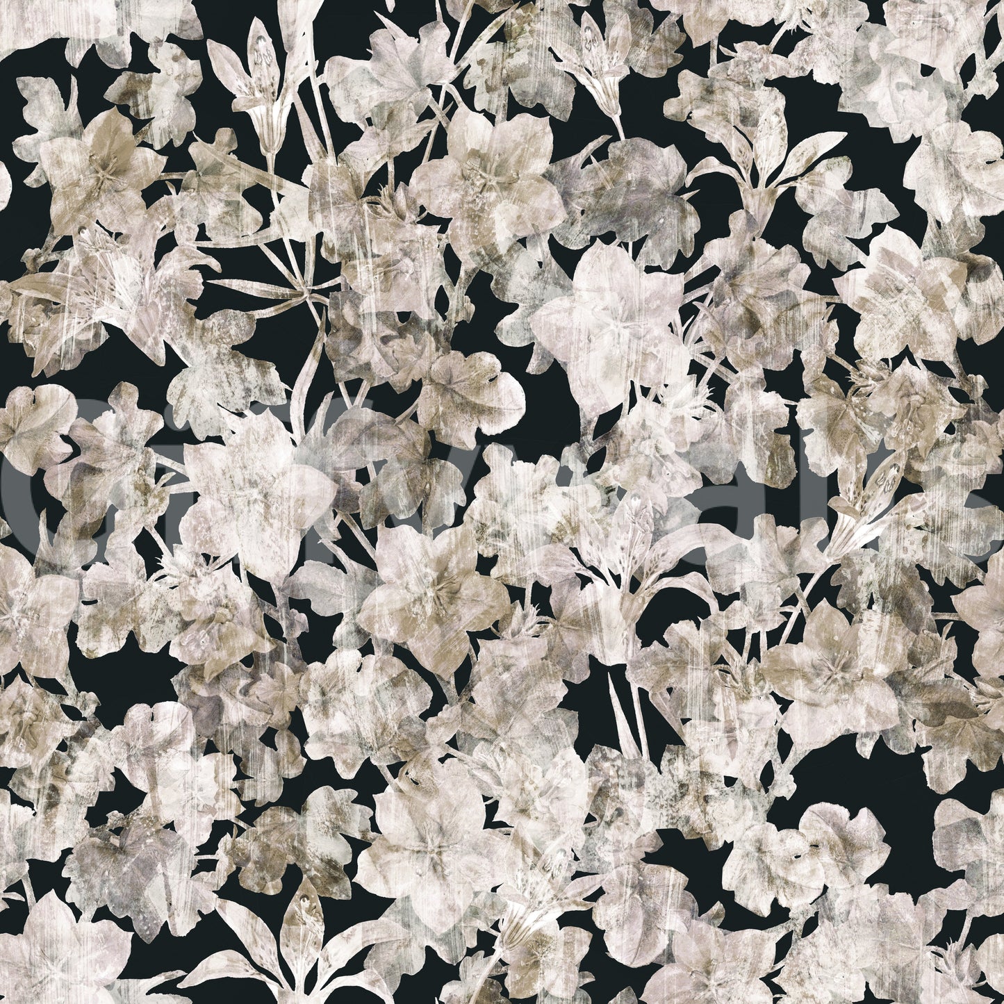 Rustic Floral Silhouette Art Wallpaper