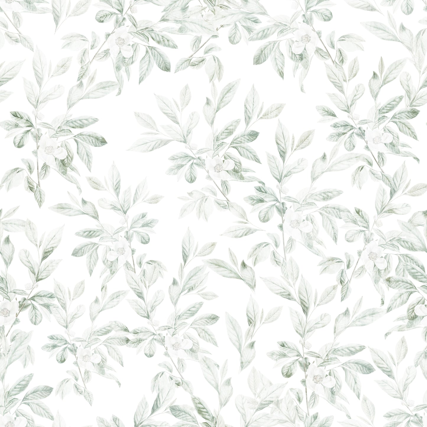 Ethereal Green Leaf Etchings Wallpaper