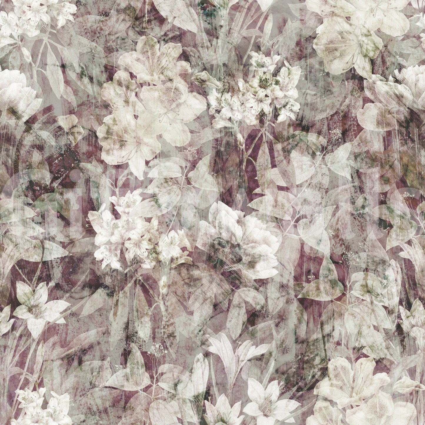Ethereal Botanical Distressed Garden Wallpaper