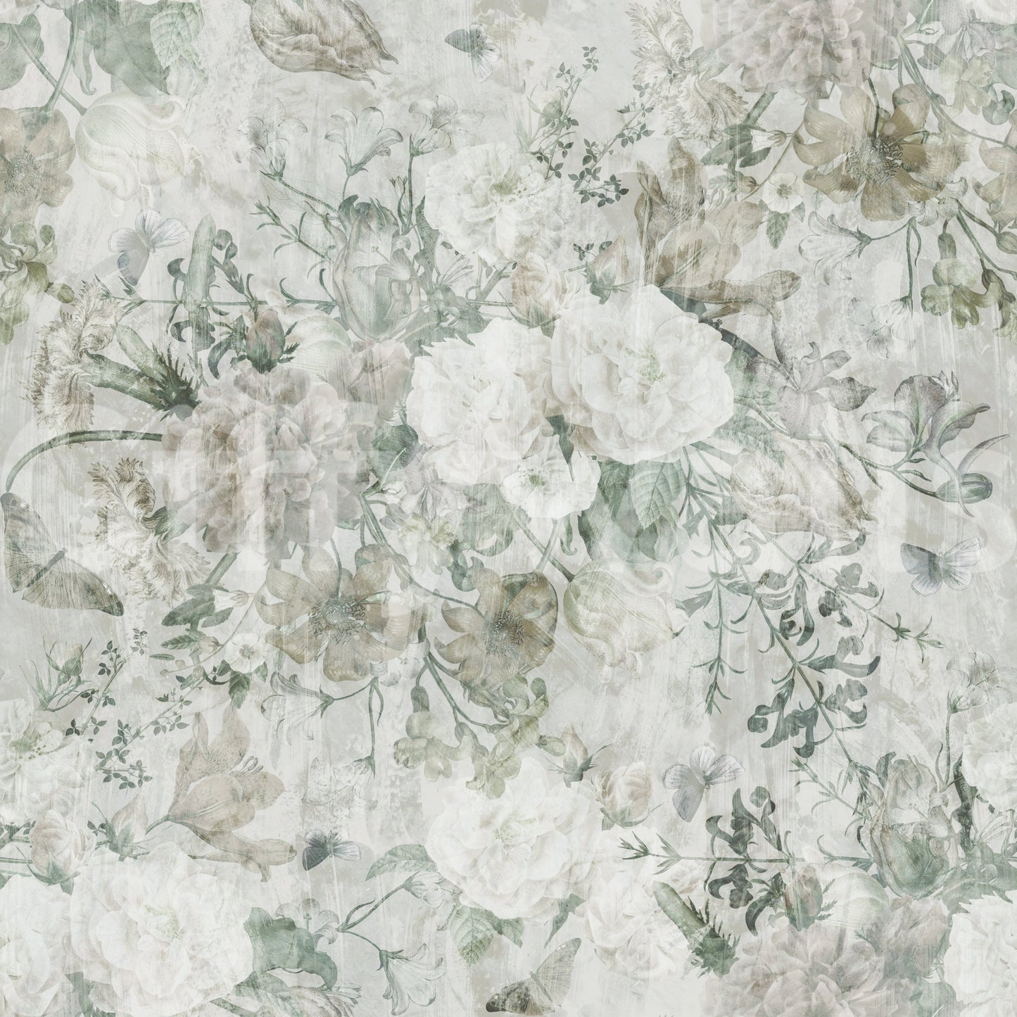 Misty Botanical Meadow Wallpaper