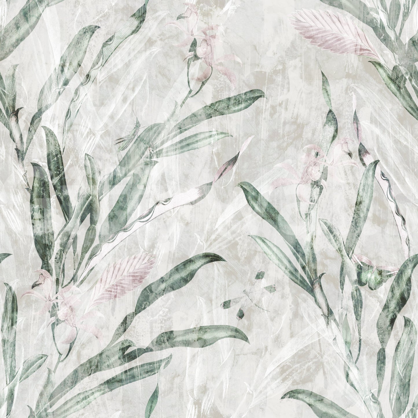 Ethereal Botanical Sage and Blush Wallpaper